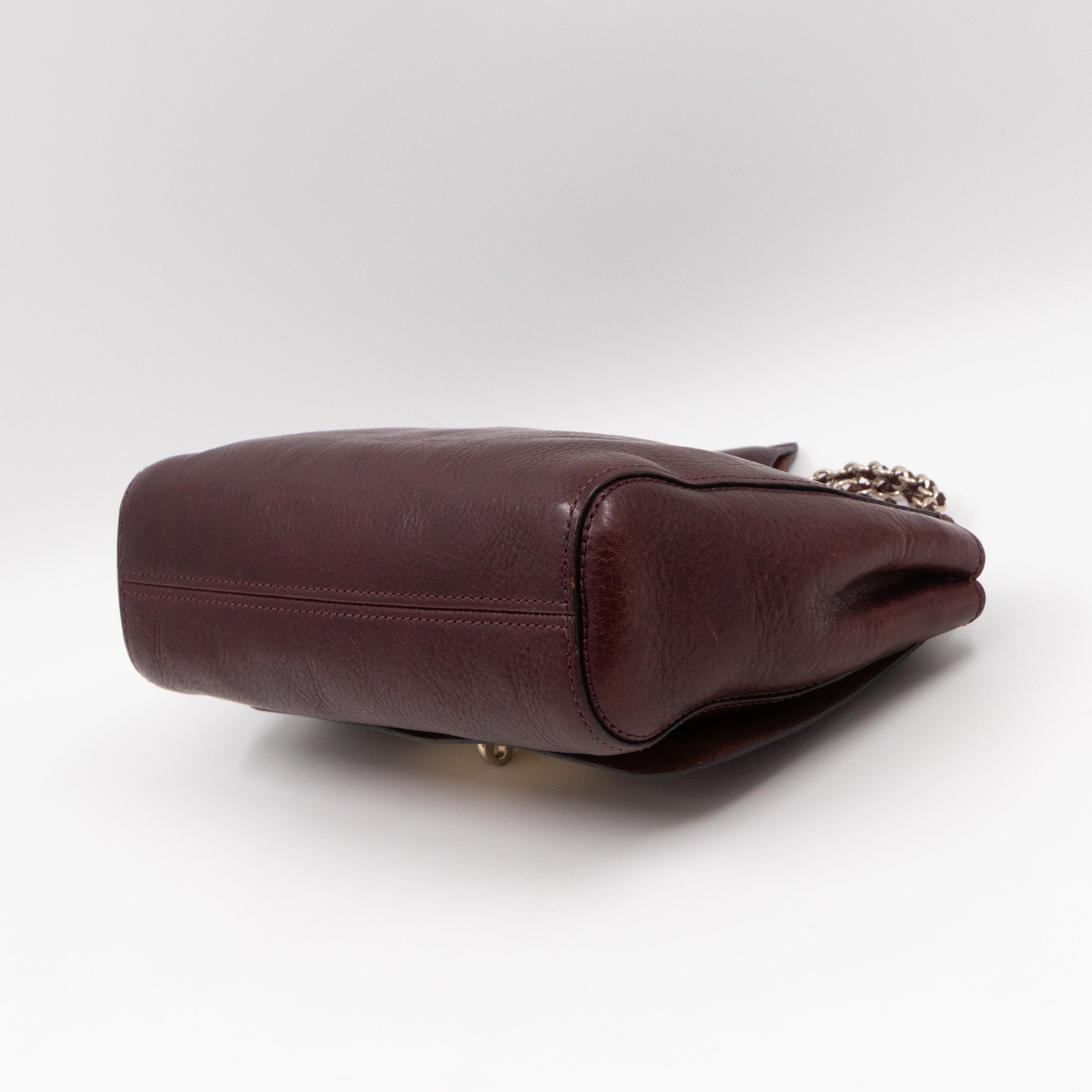 Lily Small Burgundy Leather Gold