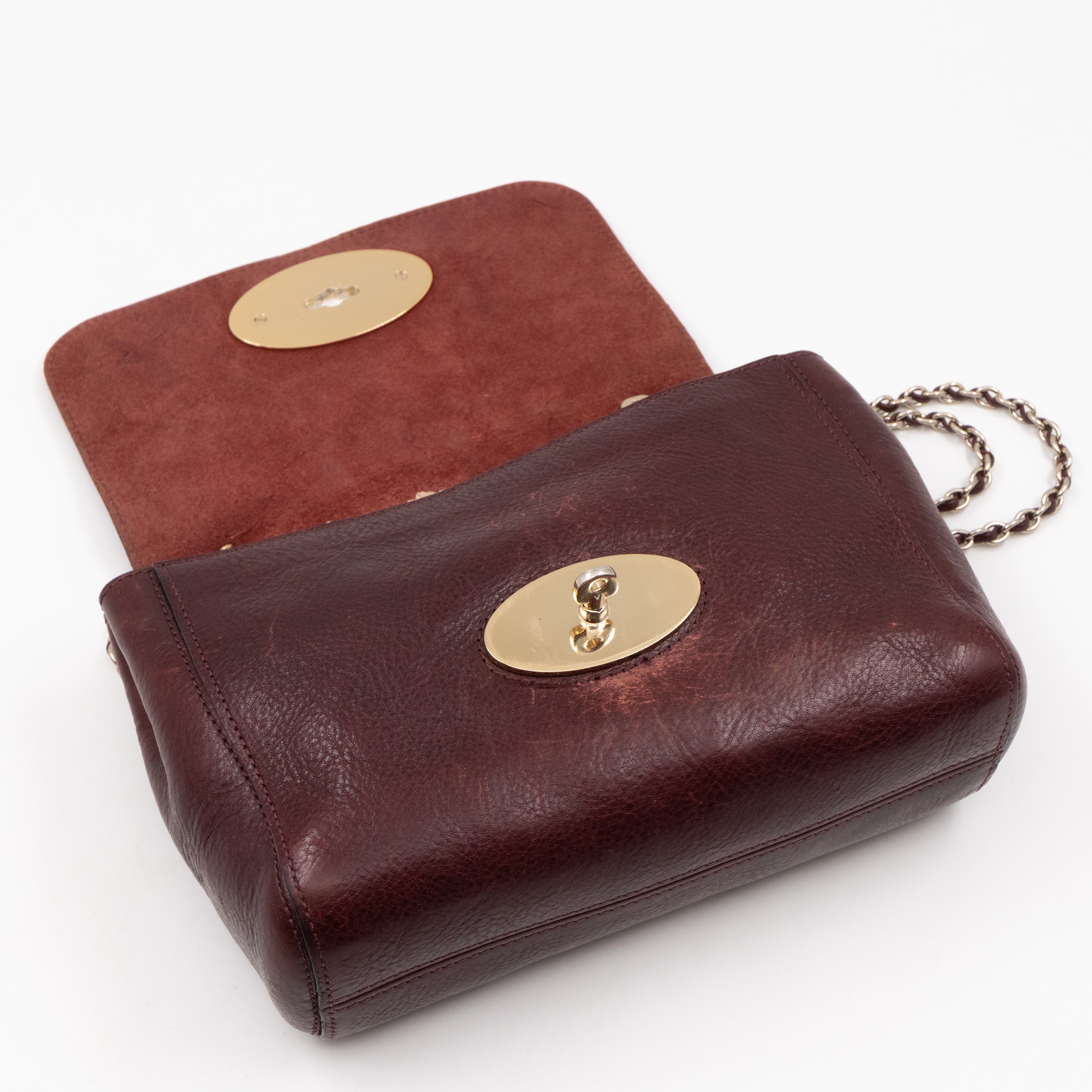 Lily Small Burgundy Leather Gold