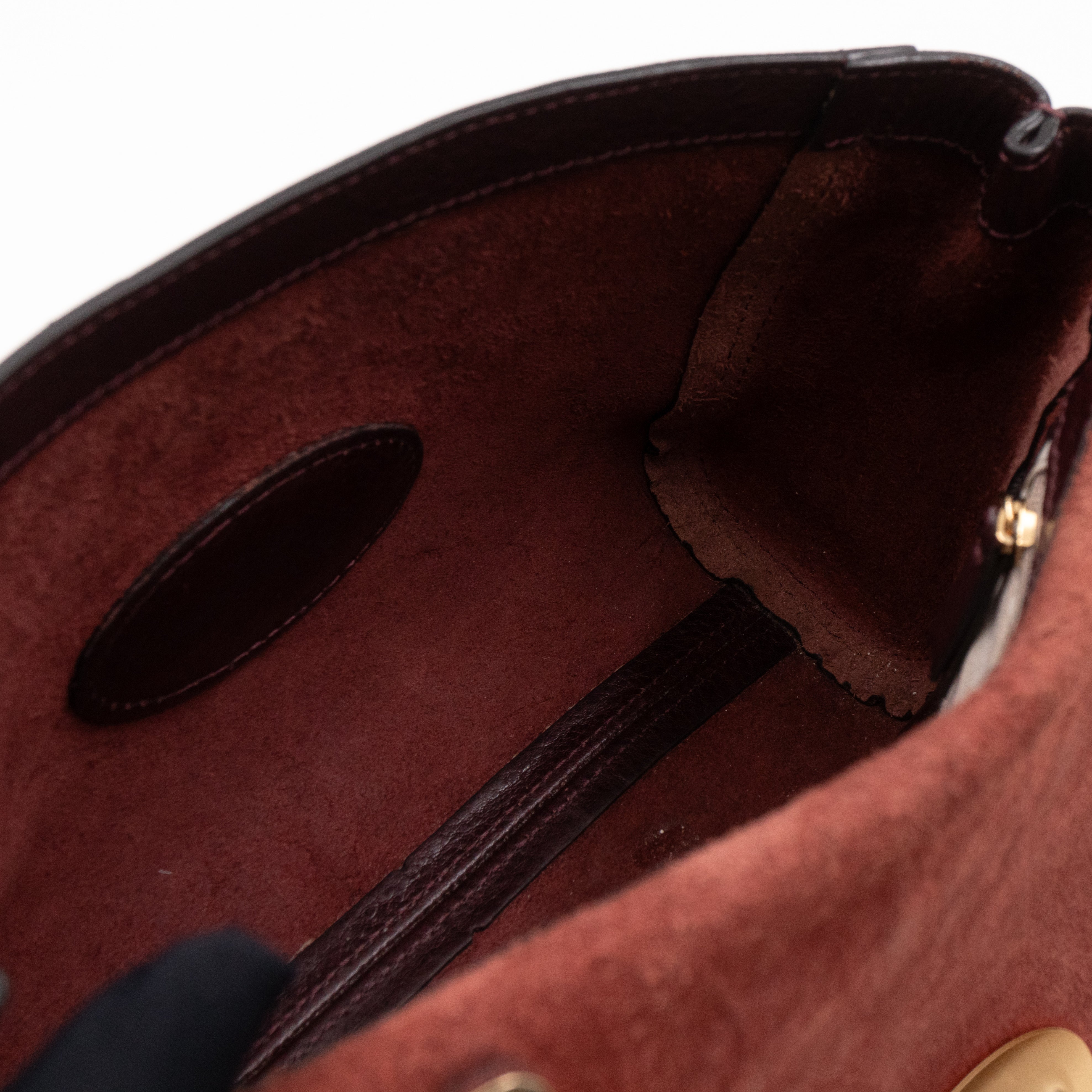 Lily Small Burgundy Leather Gold