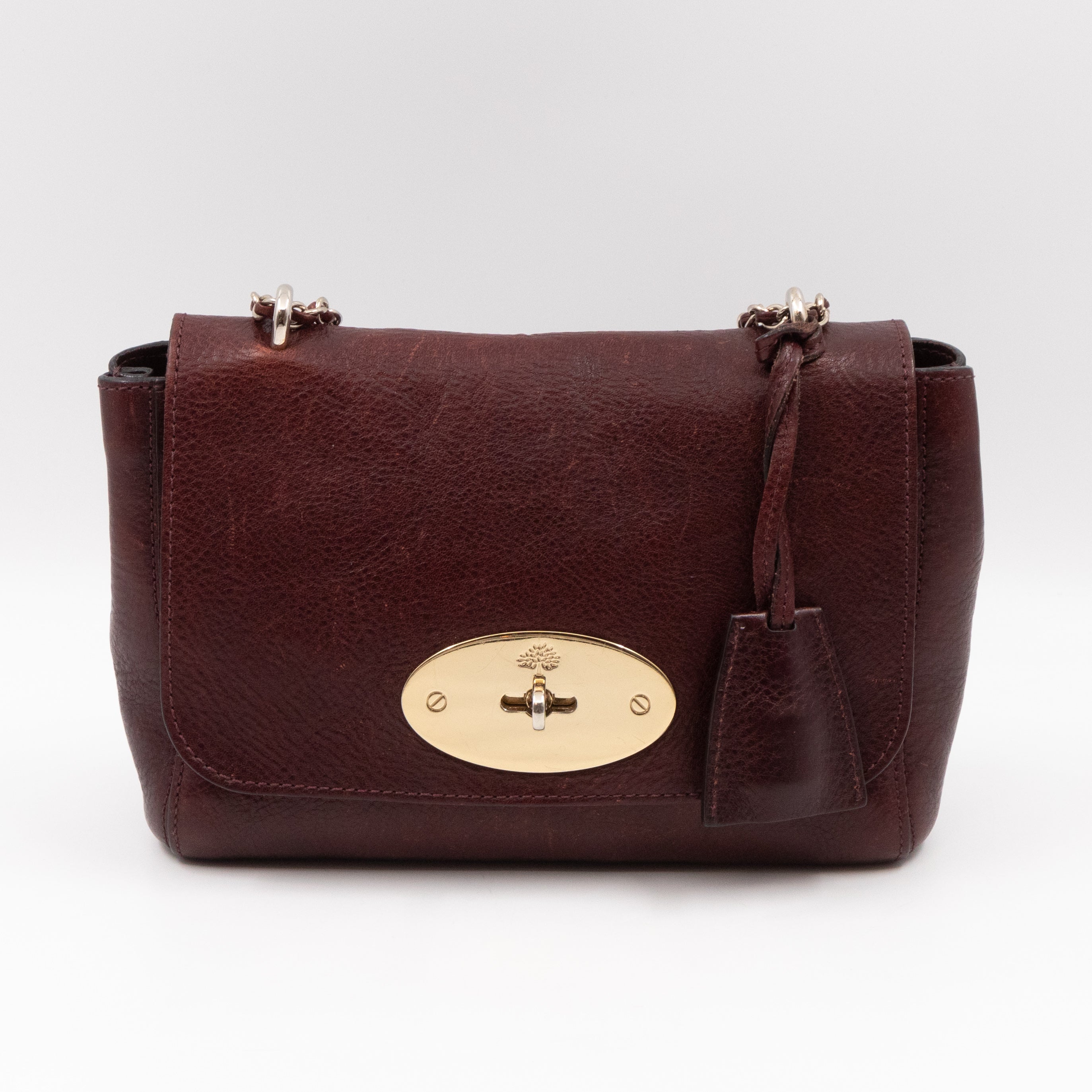 Lily Small Burgundy Leather Gold