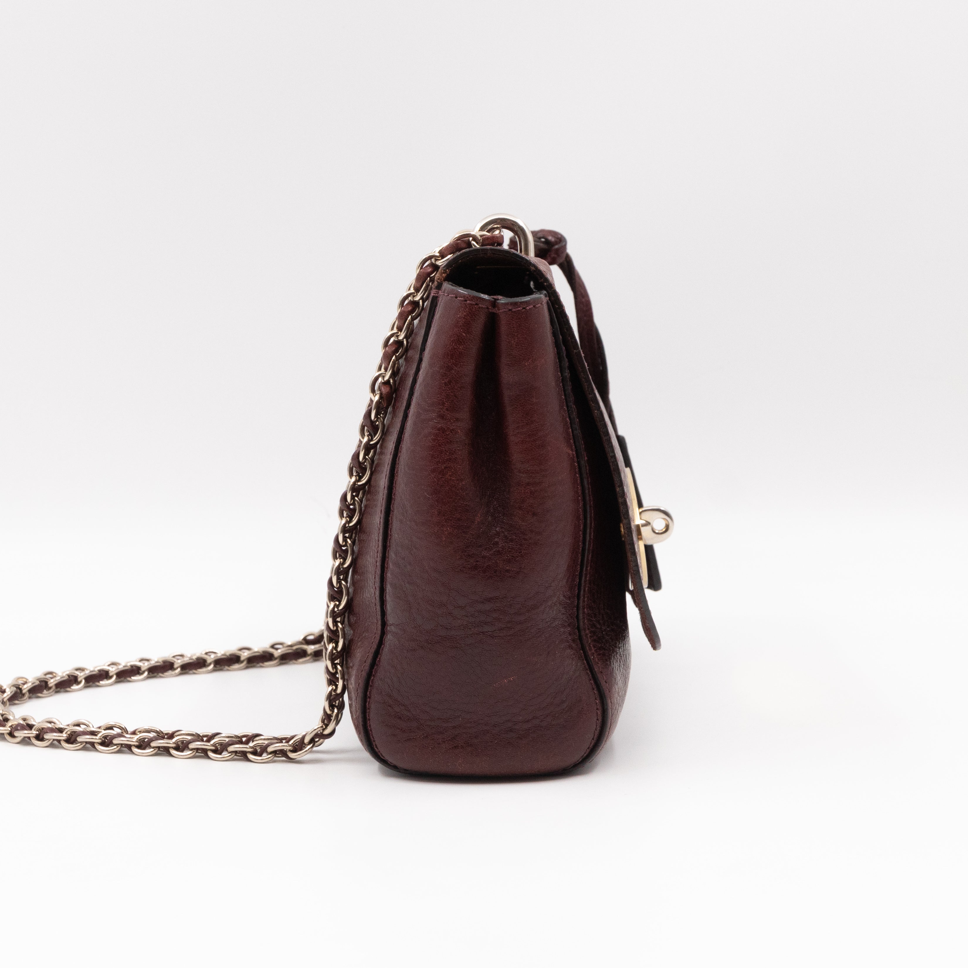 Lily Small Burgundy Leather Gold