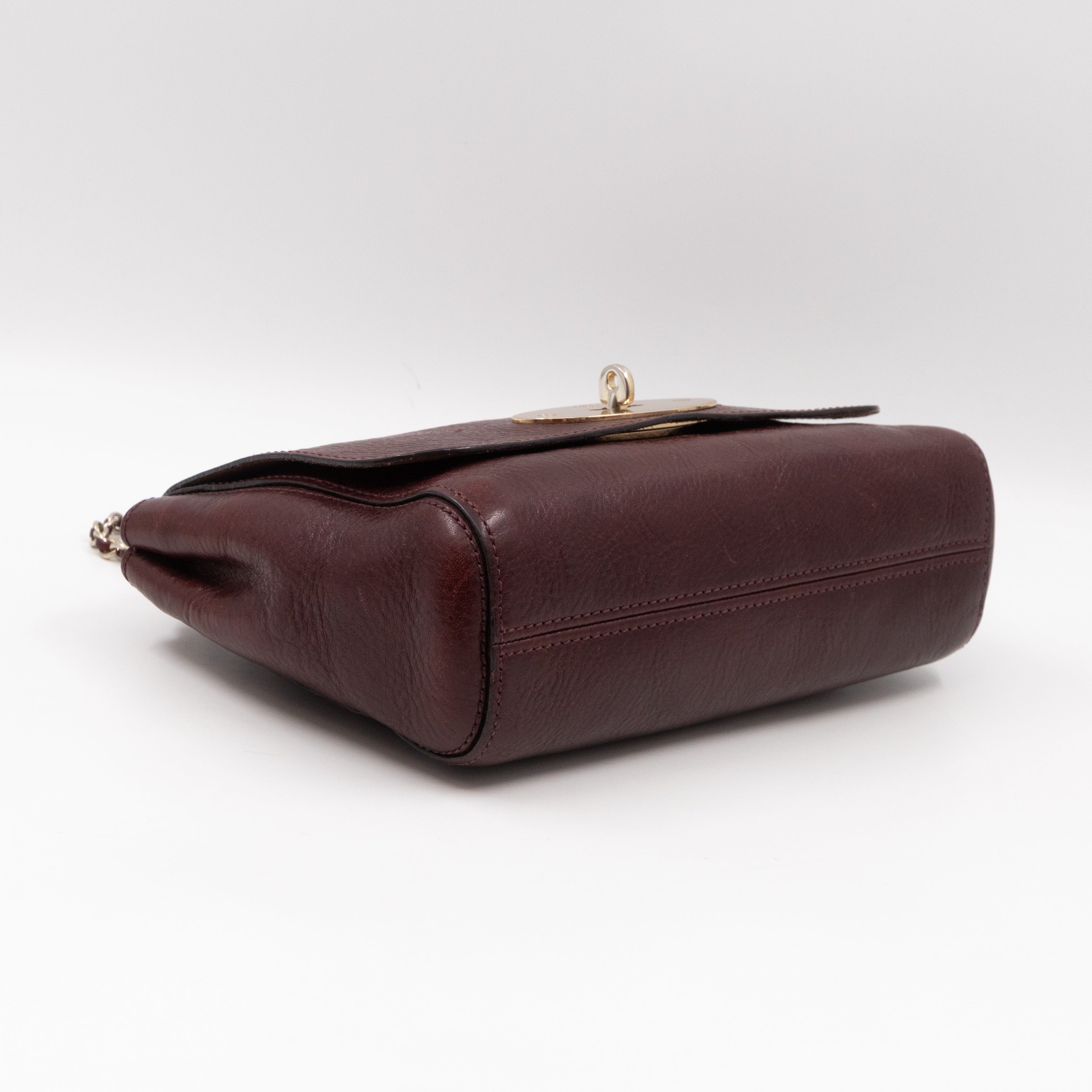 Lily Small Burgundy Leather Gold