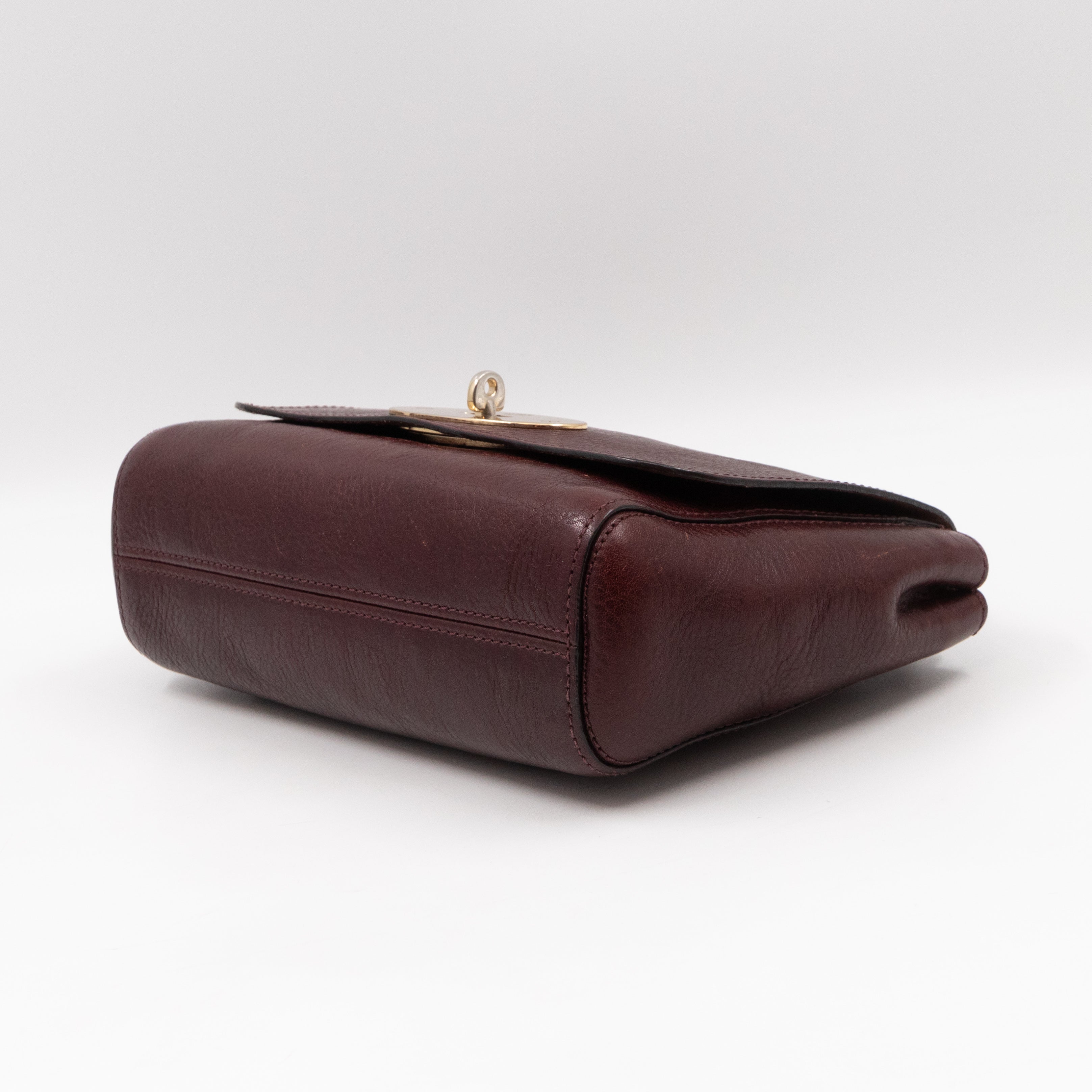 Lily Small Burgundy Leather Gold