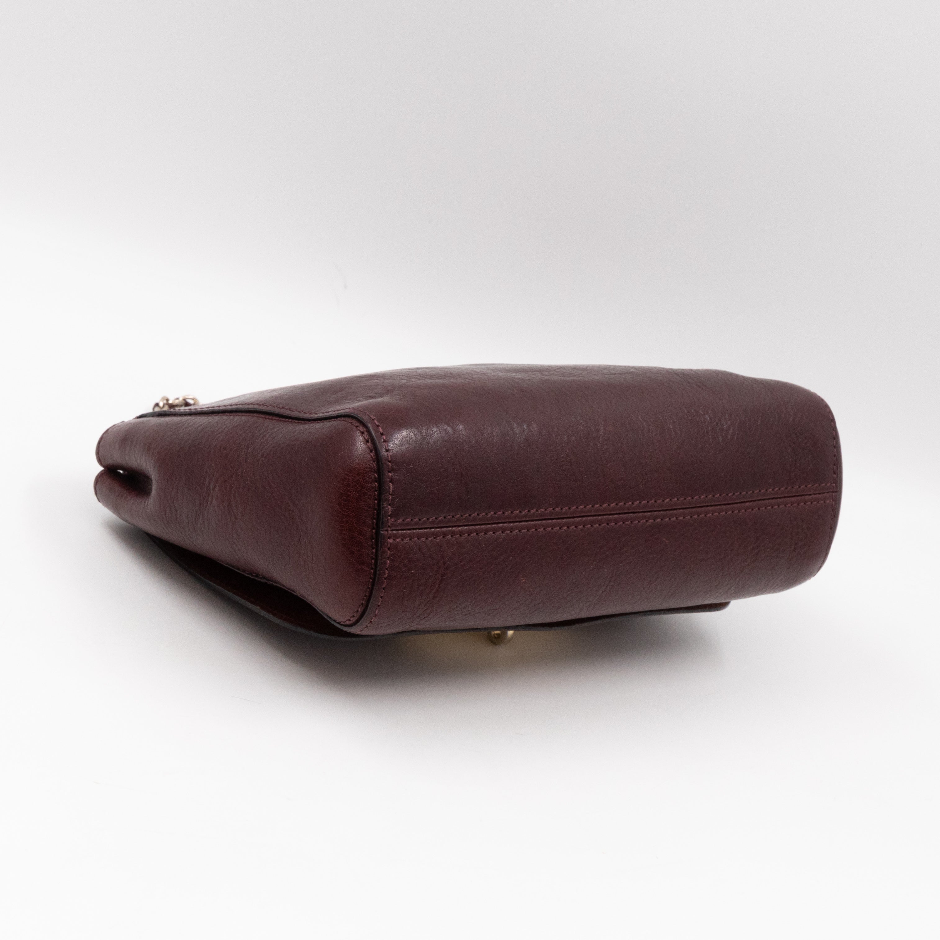 Lily Small Burgundy Leather Gold