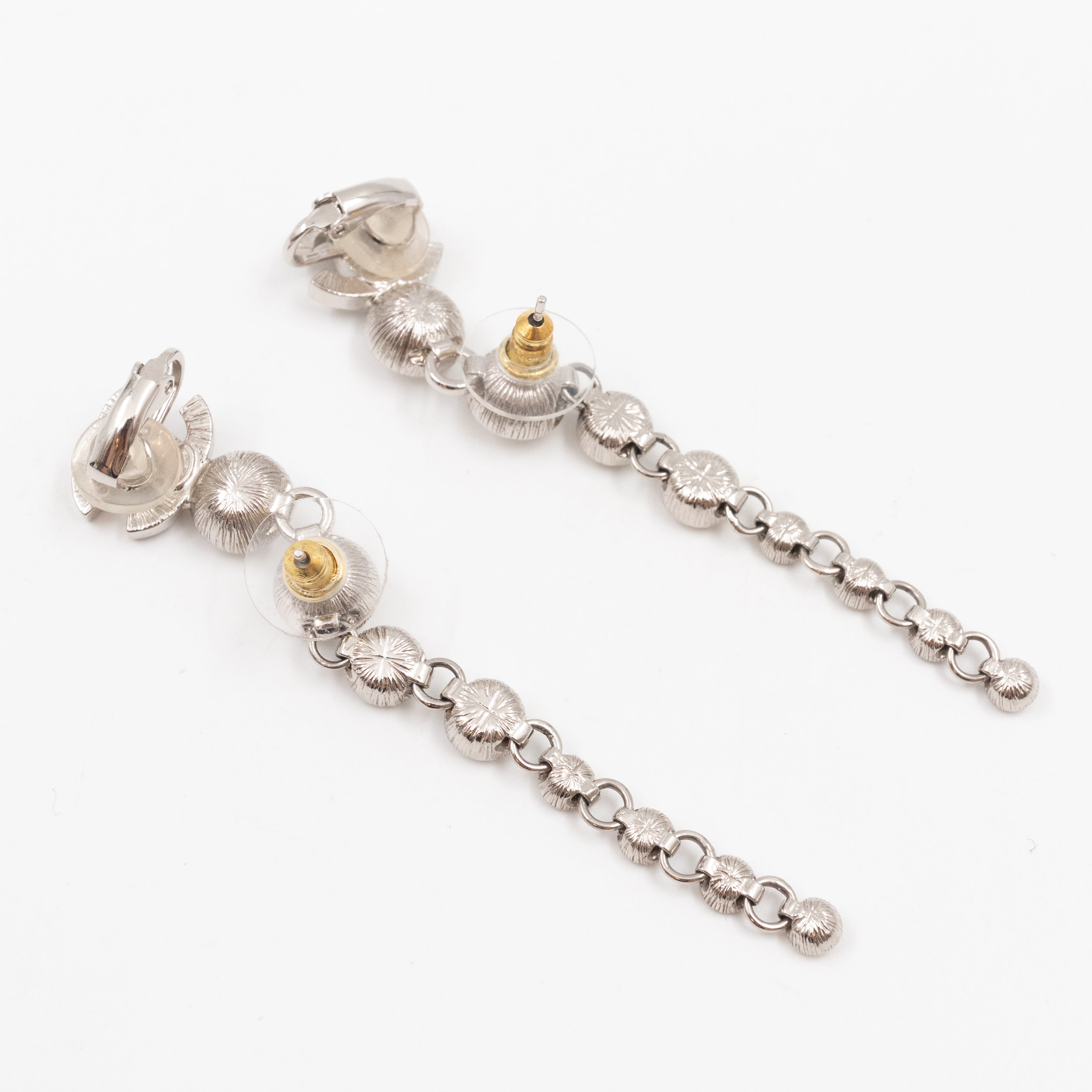 CC Long Drop Cuff Crystal Earrings
