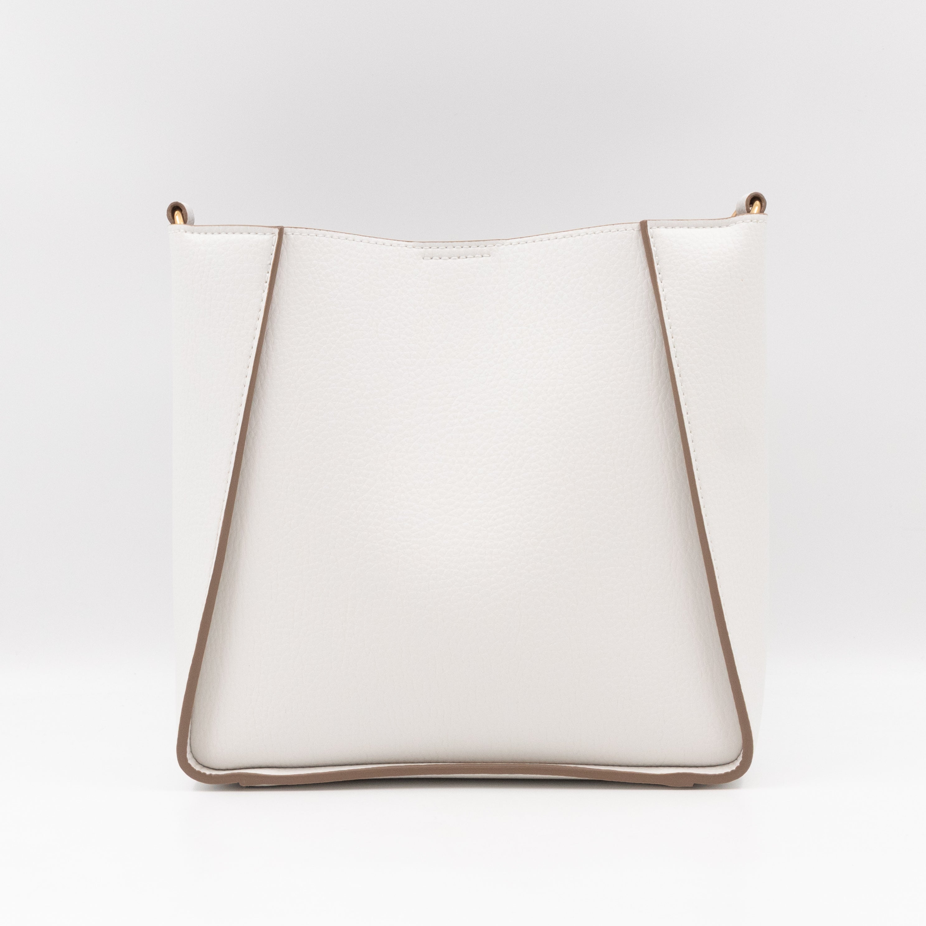 Perforated Logo Mini Crossbody Bag White Leather