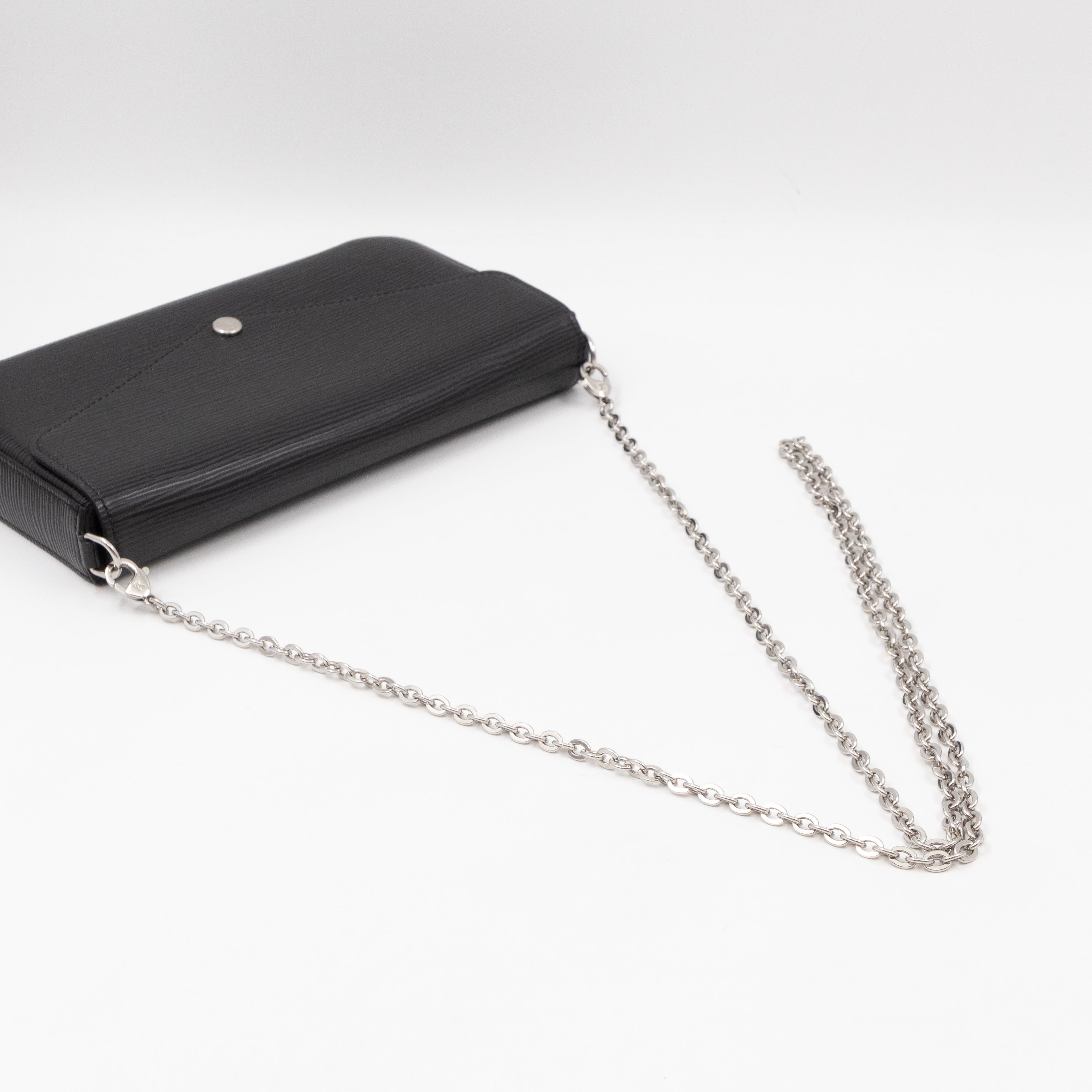 Pochette Felicie Black Epi Leather