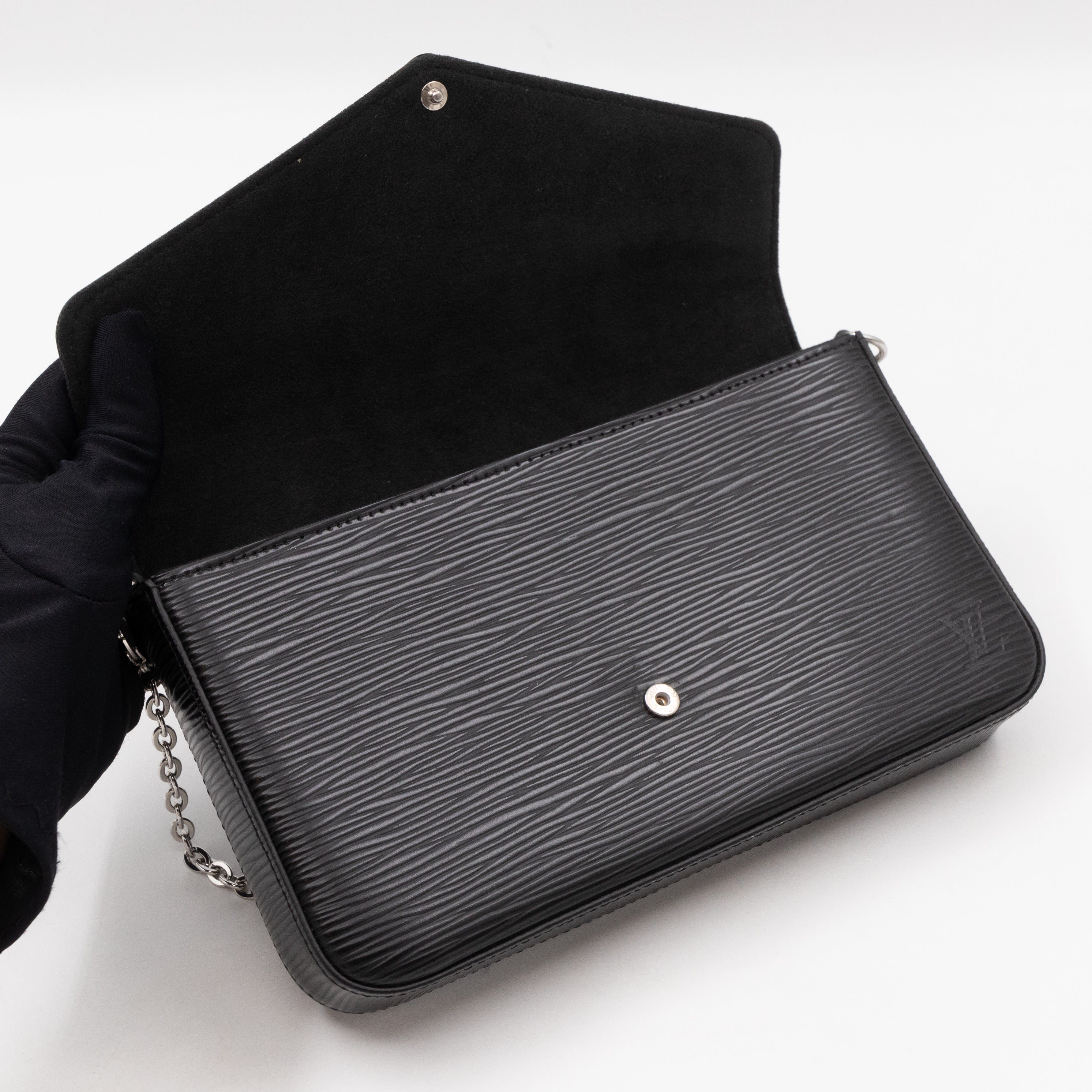 Pochette Felicie Black Epi Leather