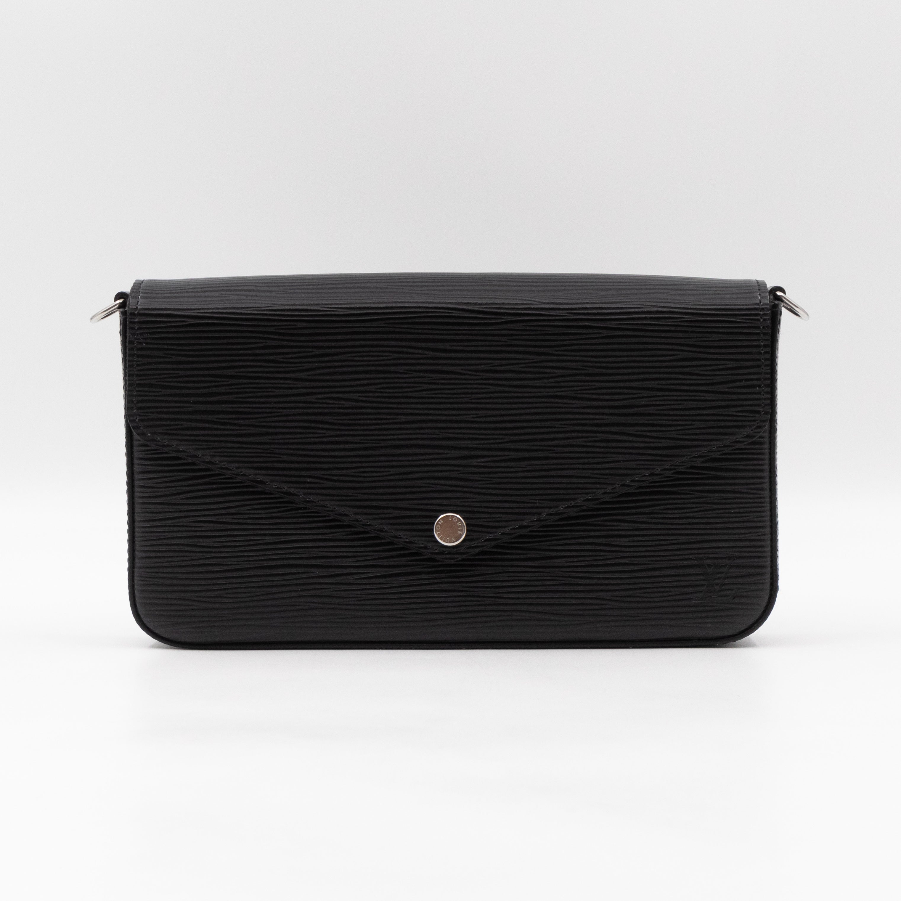 Pochette Felicie Black Epi Leather