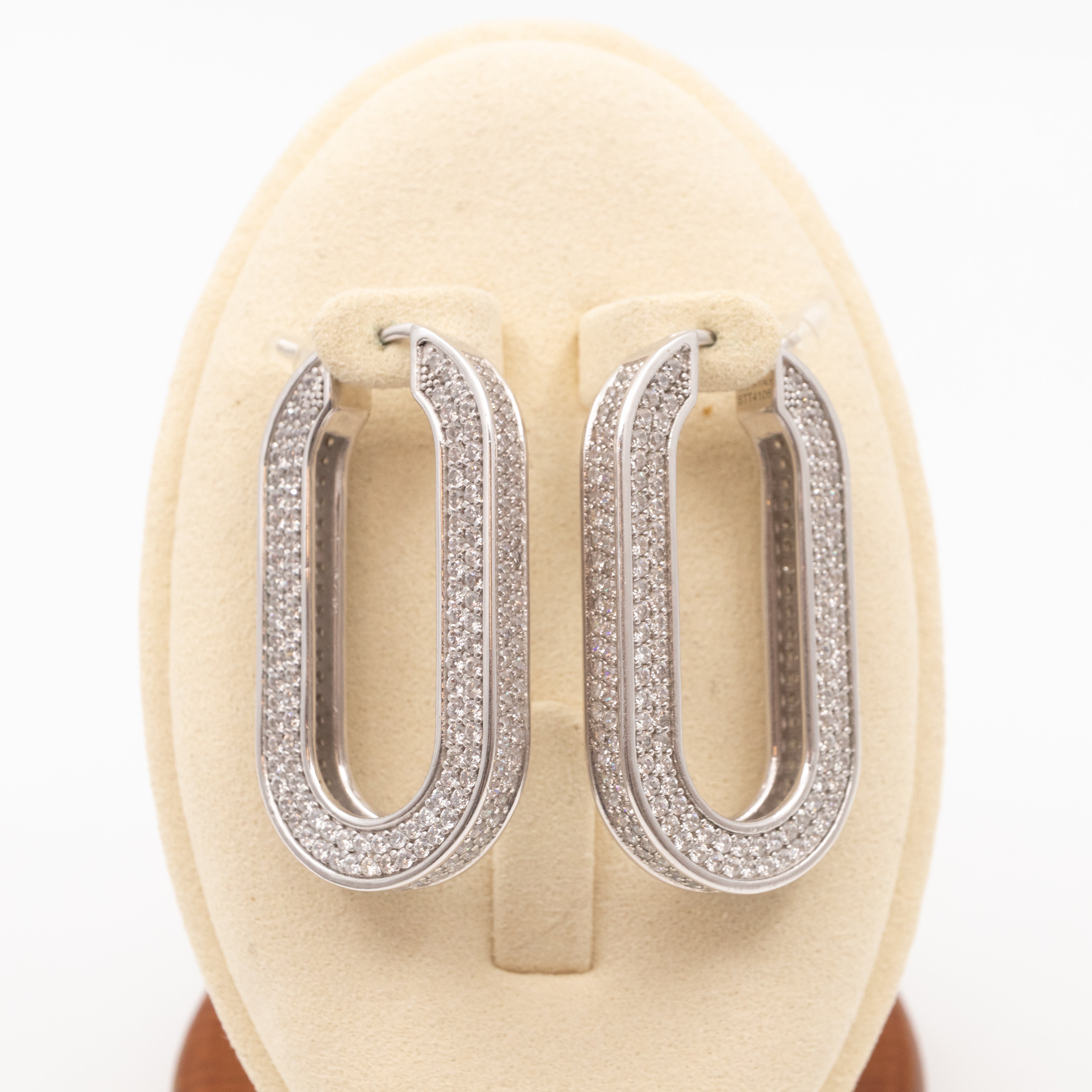 Edwige Crystal Hoops Metal Earrings