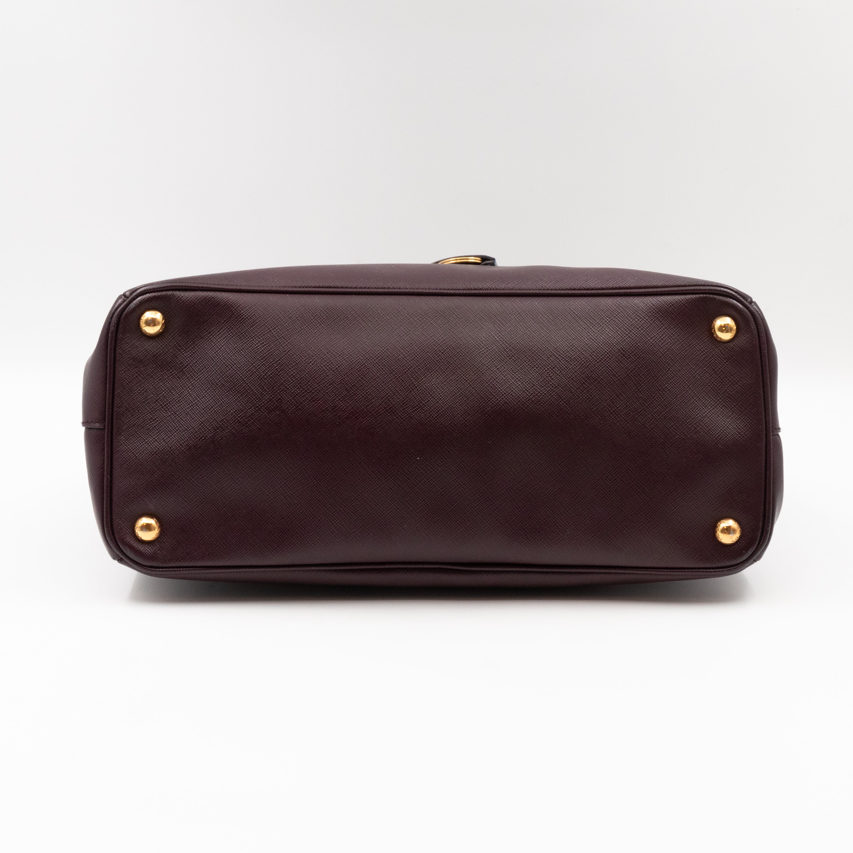 Galleria Large Double Zip Burgundy Saffiano Leather