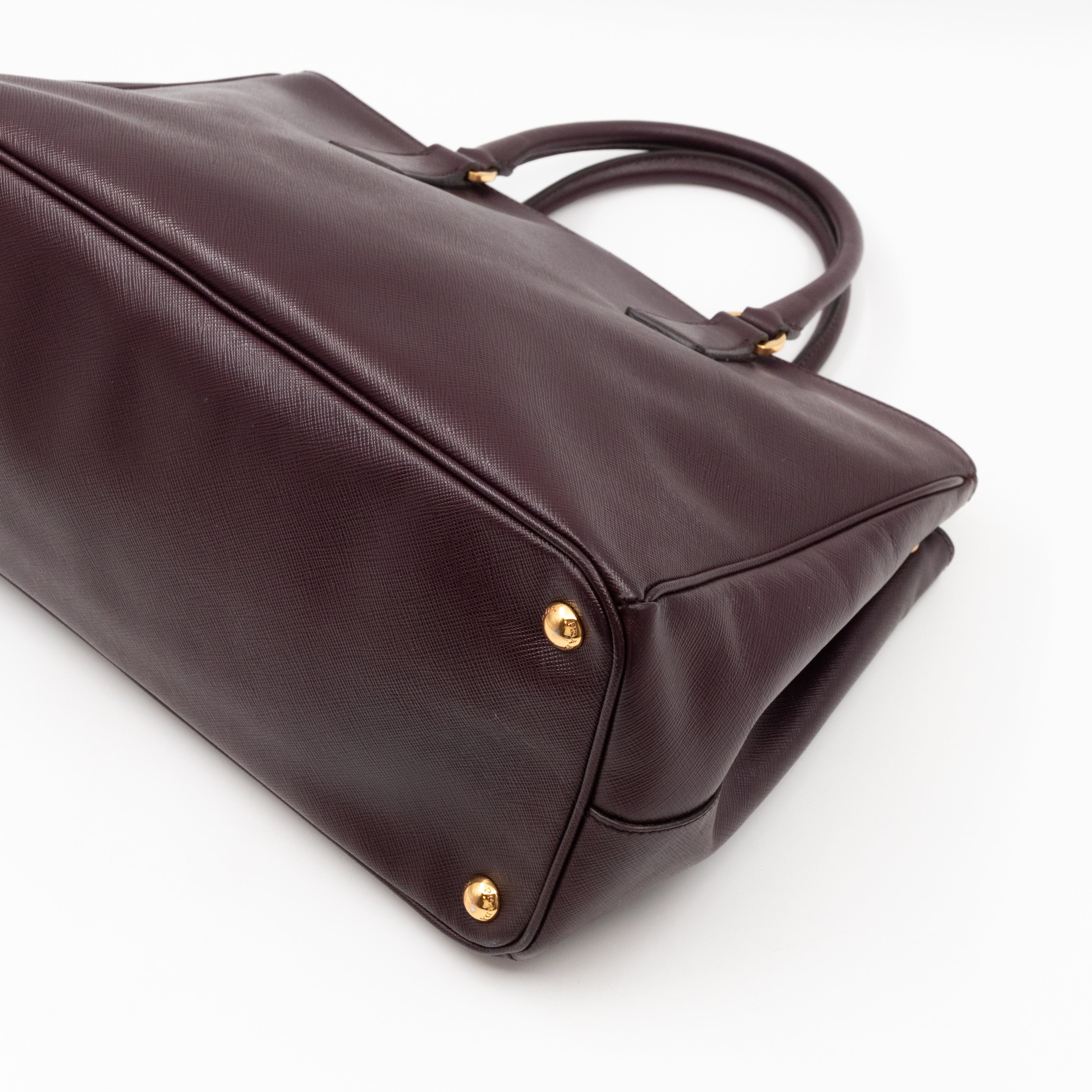 Galleria Large Double Zip Burgundy Saffiano Leather