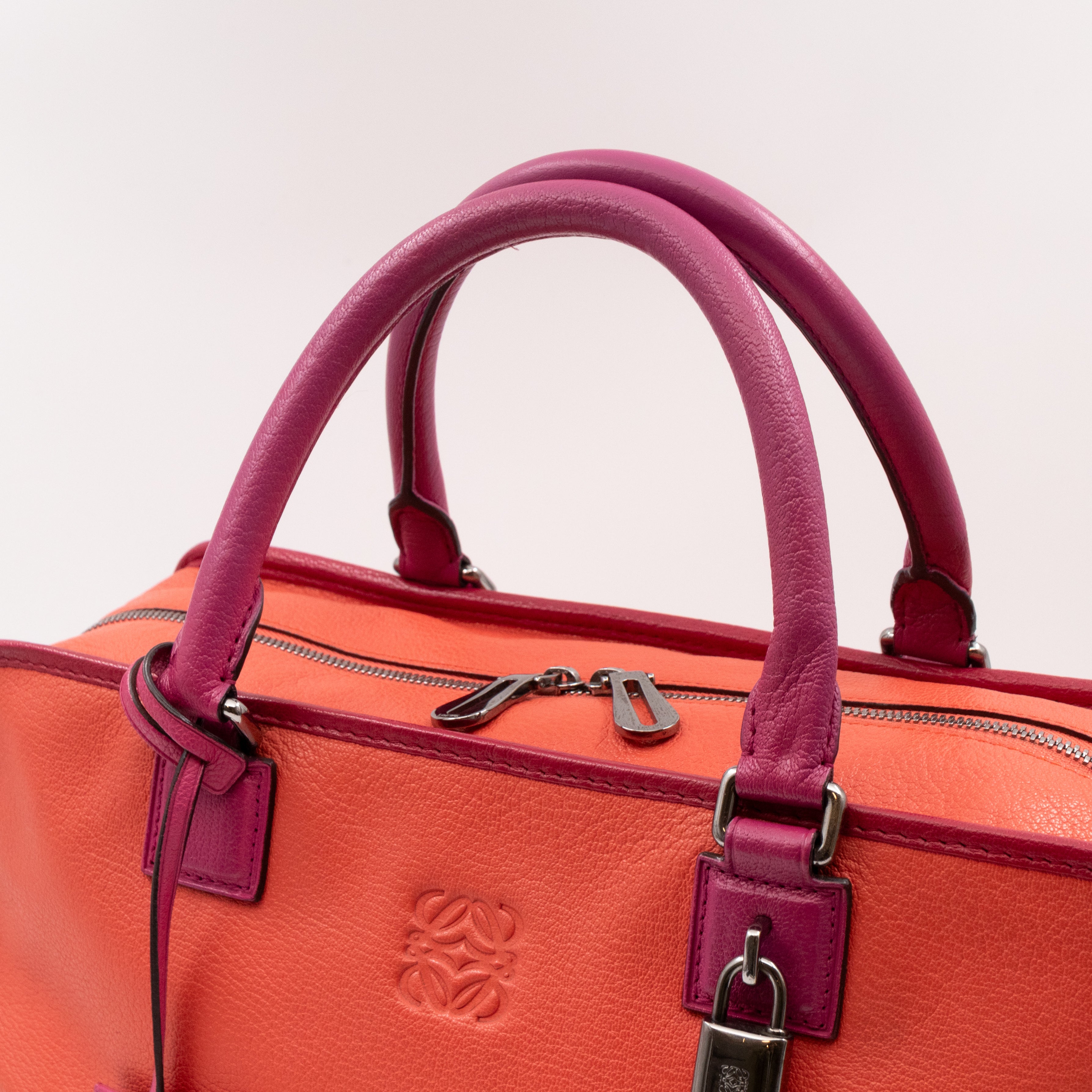 Acid Amazona 36 Handbag Orange & Pink Leather