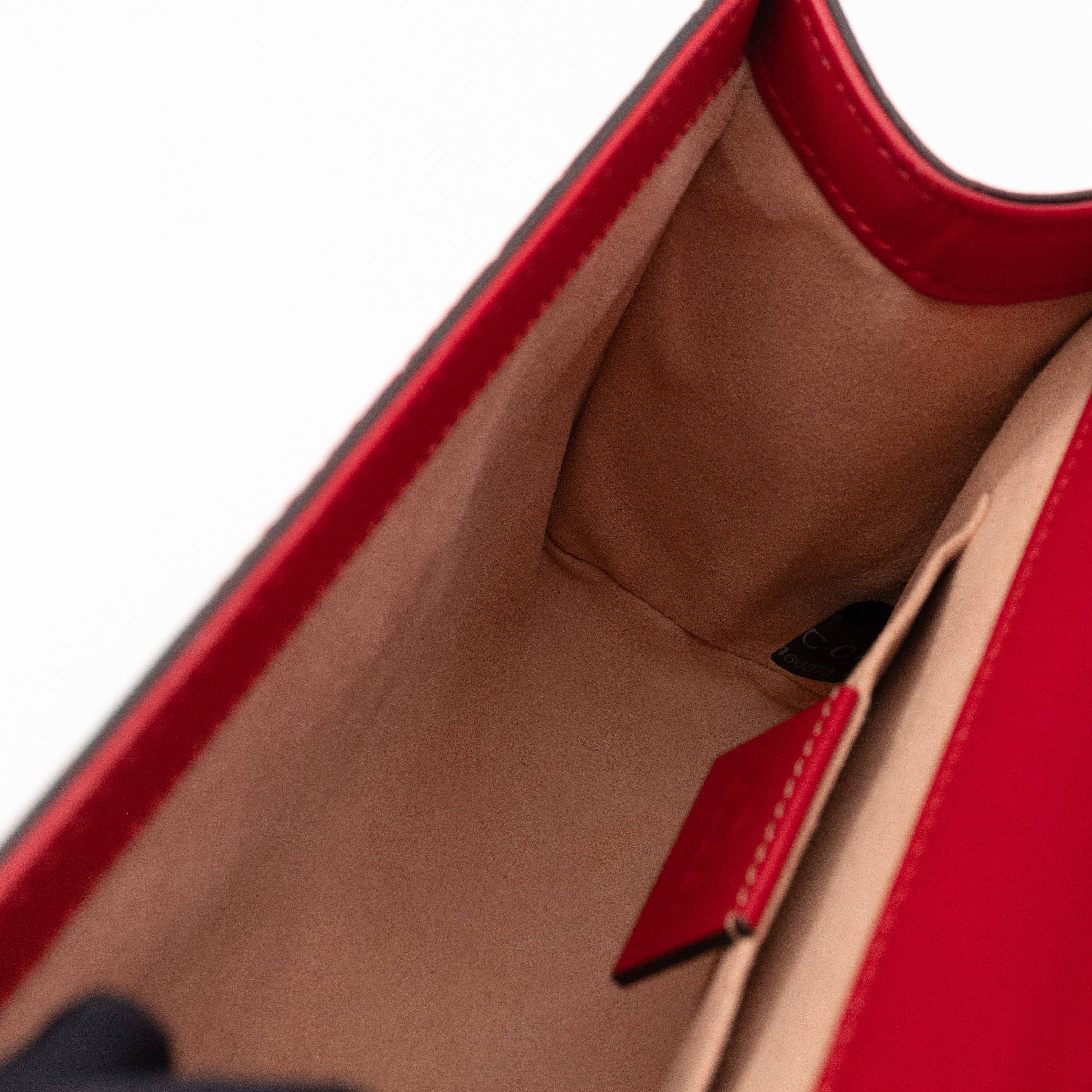 Padlock Flap Bag Small Hibiscus Red GG Guccissima