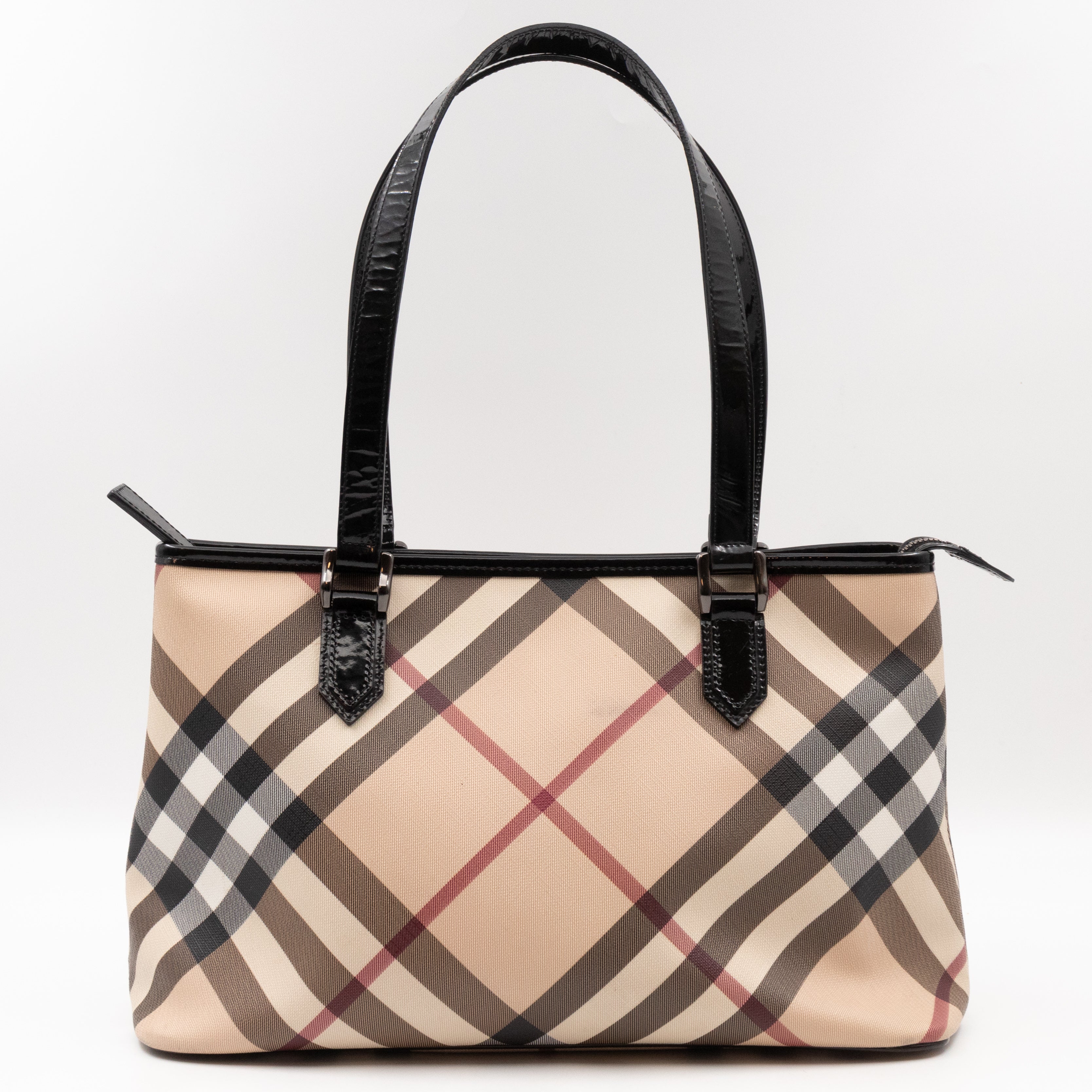 Tote Top Zipped Bag House Nova Check PVC Canvas
