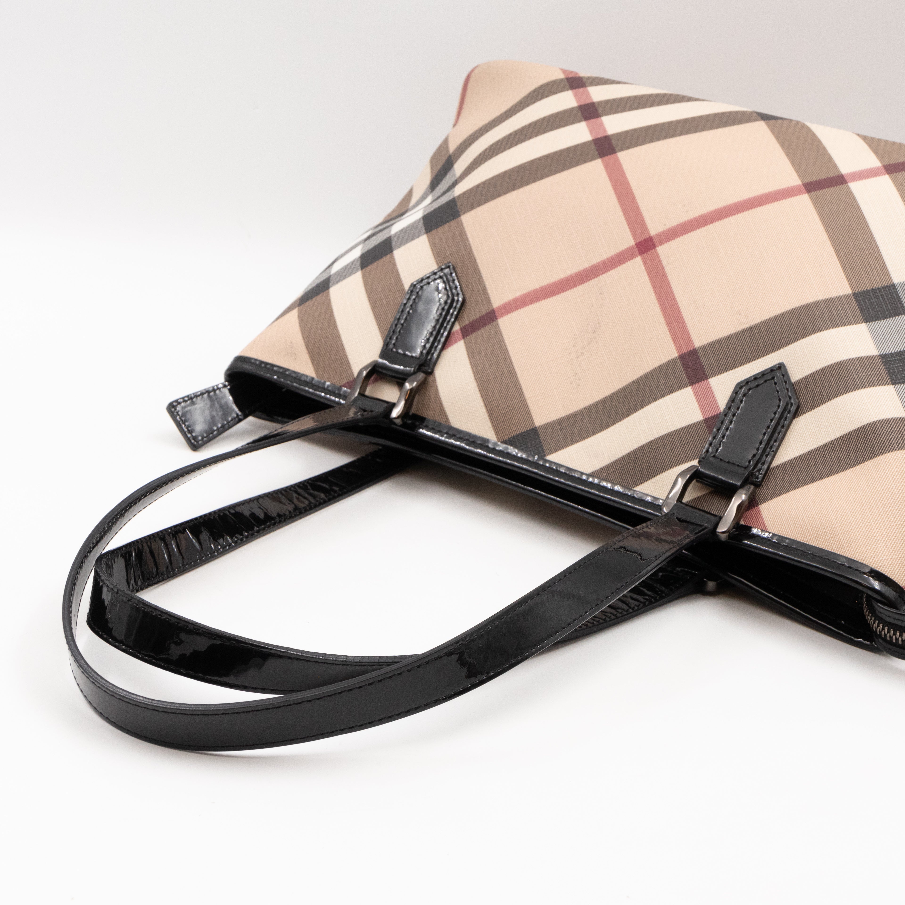 Tote Top Zipped Bag House Nova Check PVC Canvas