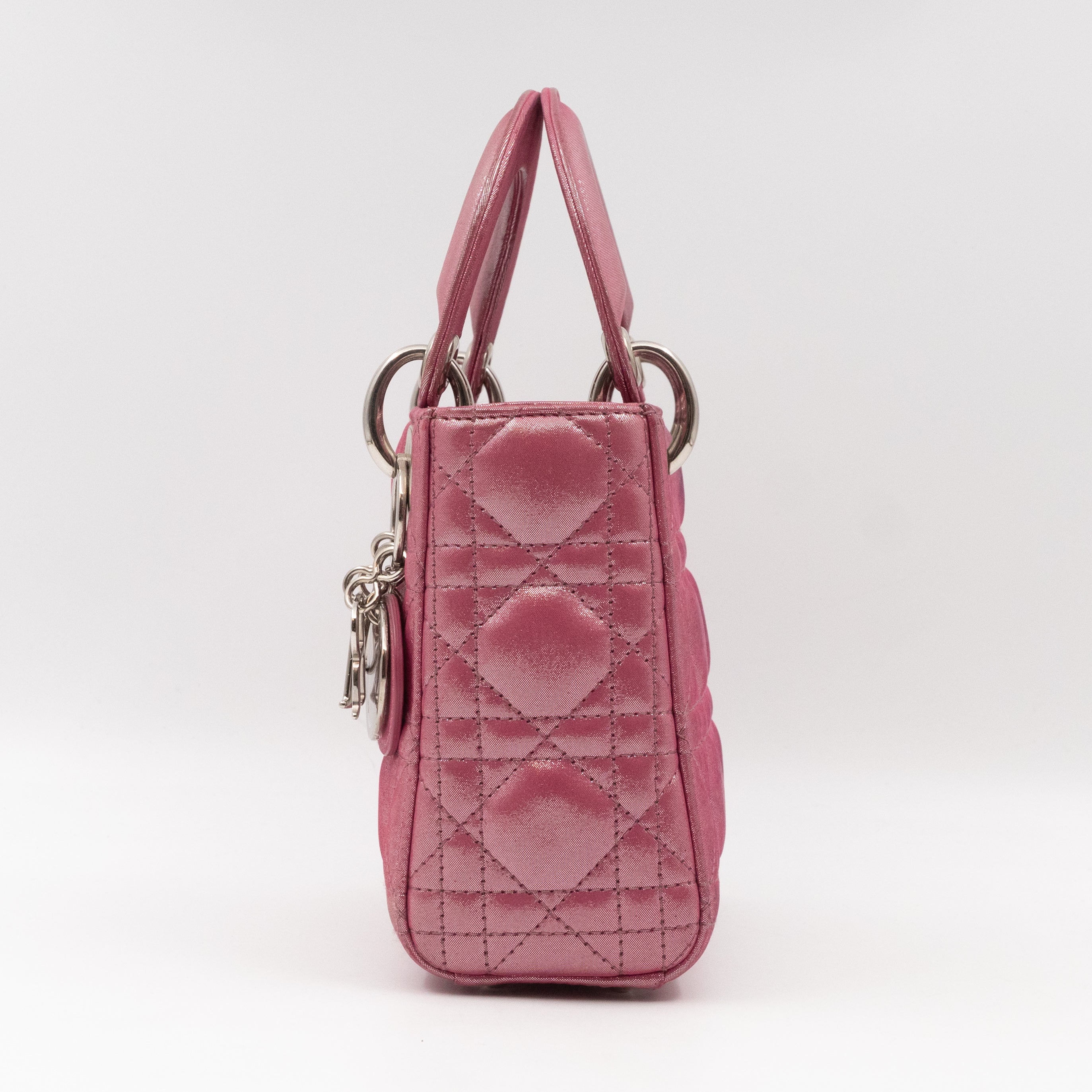 Lady Dior Mini Pink Metallic Leather