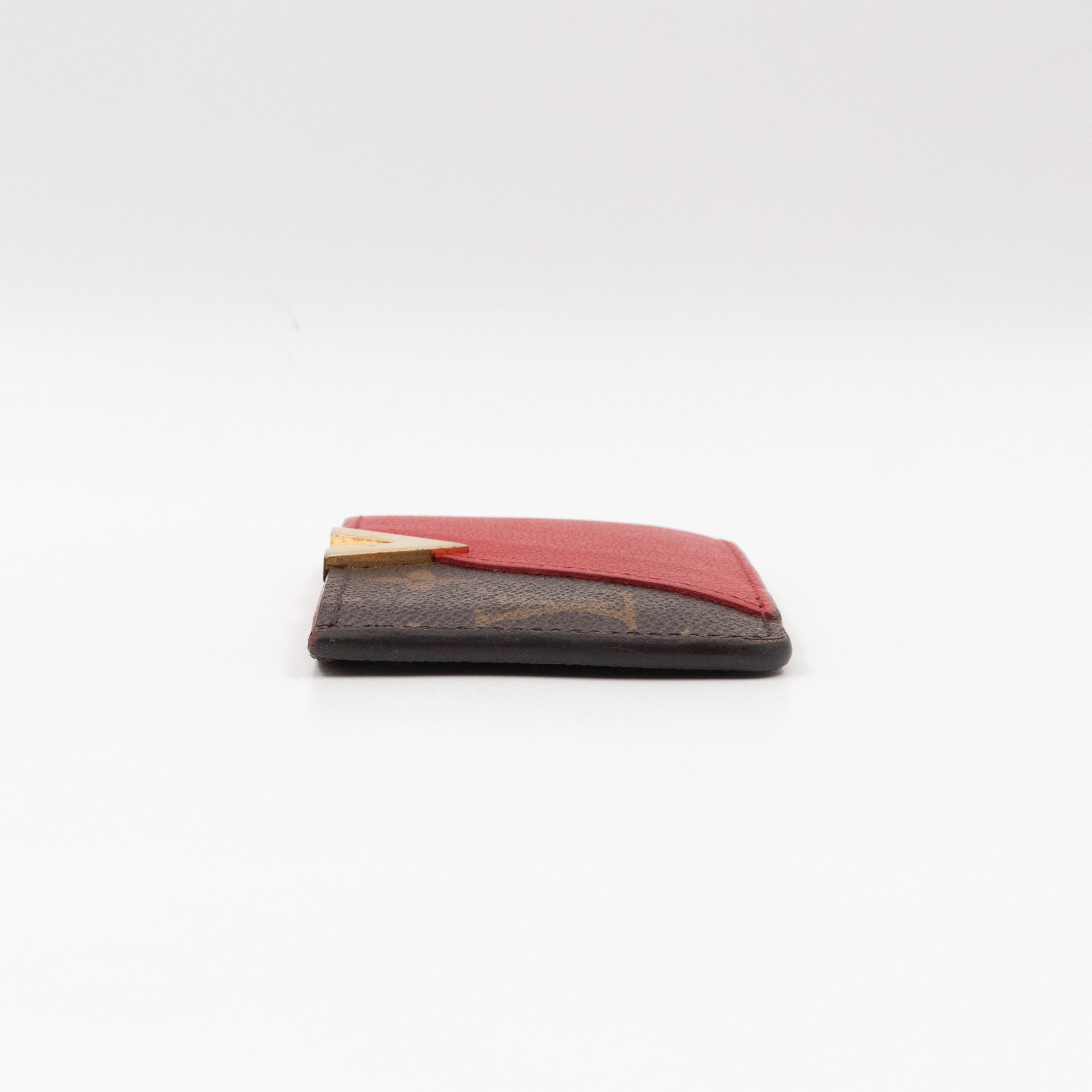 Kimono Card Holder Monogram & Red Leather