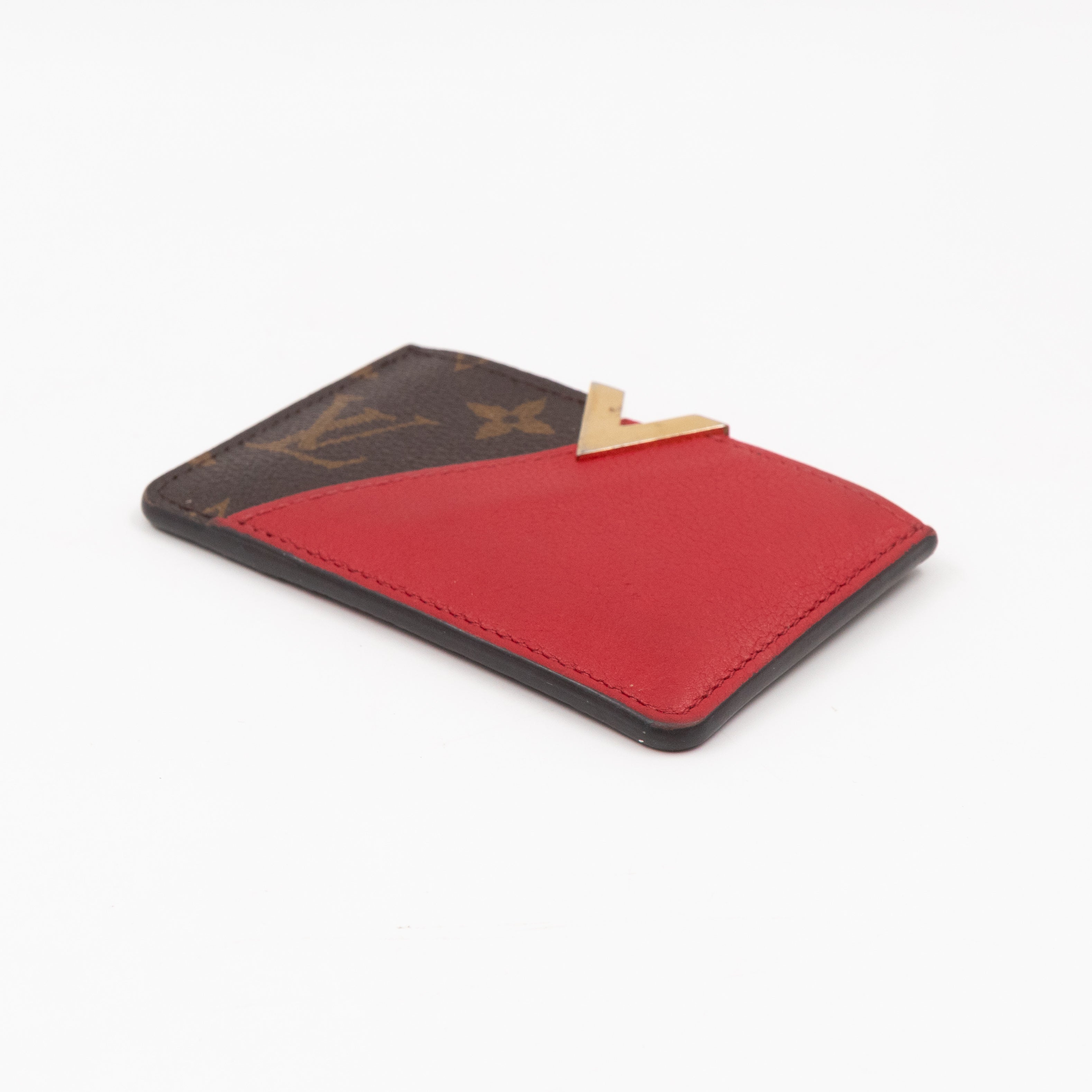 Kimono Card Holder Monogram & Red Leather
