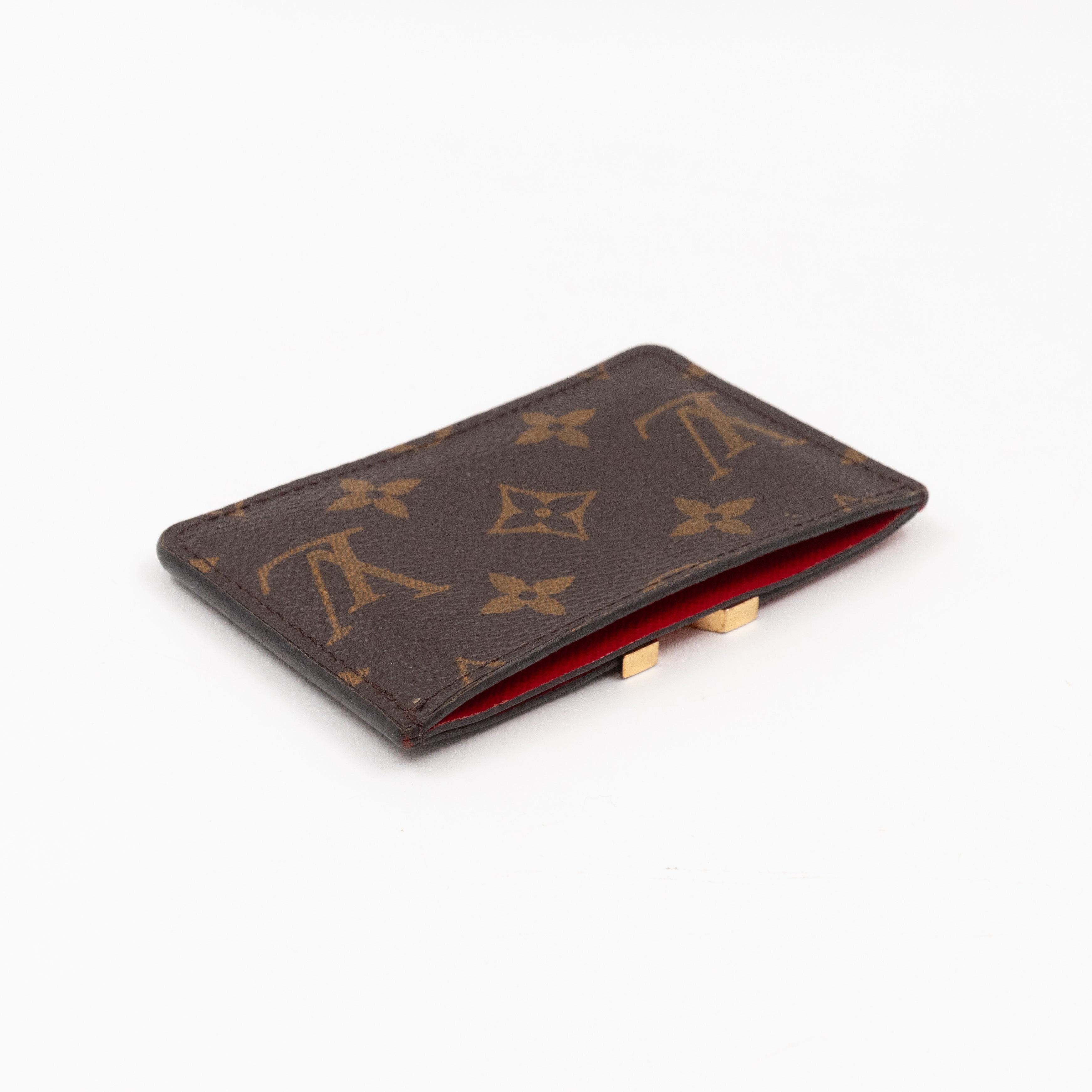 Kimono Card Holder Monogram & Red Leather