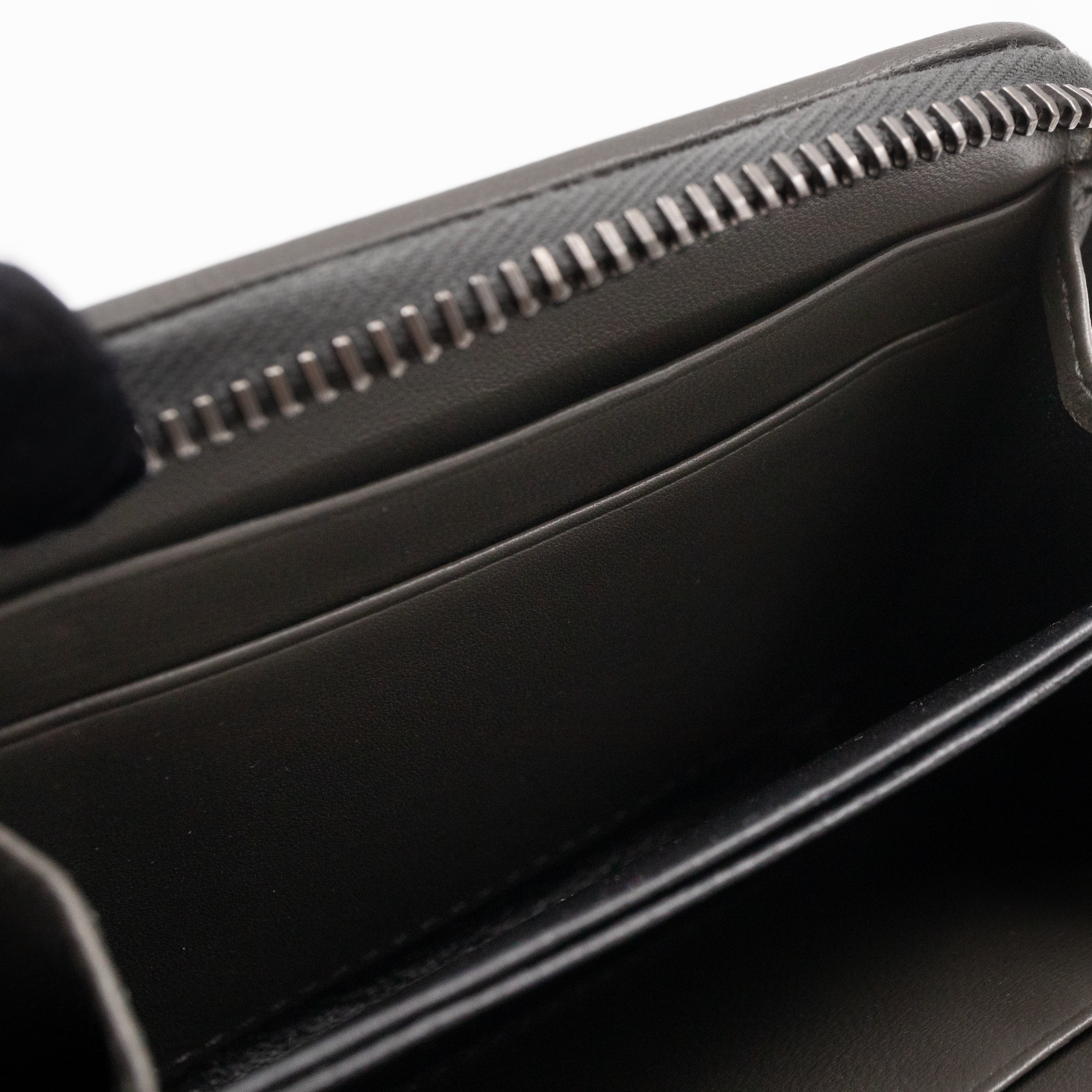 Zip Around Small Wallet Grey Intrecciato Leather