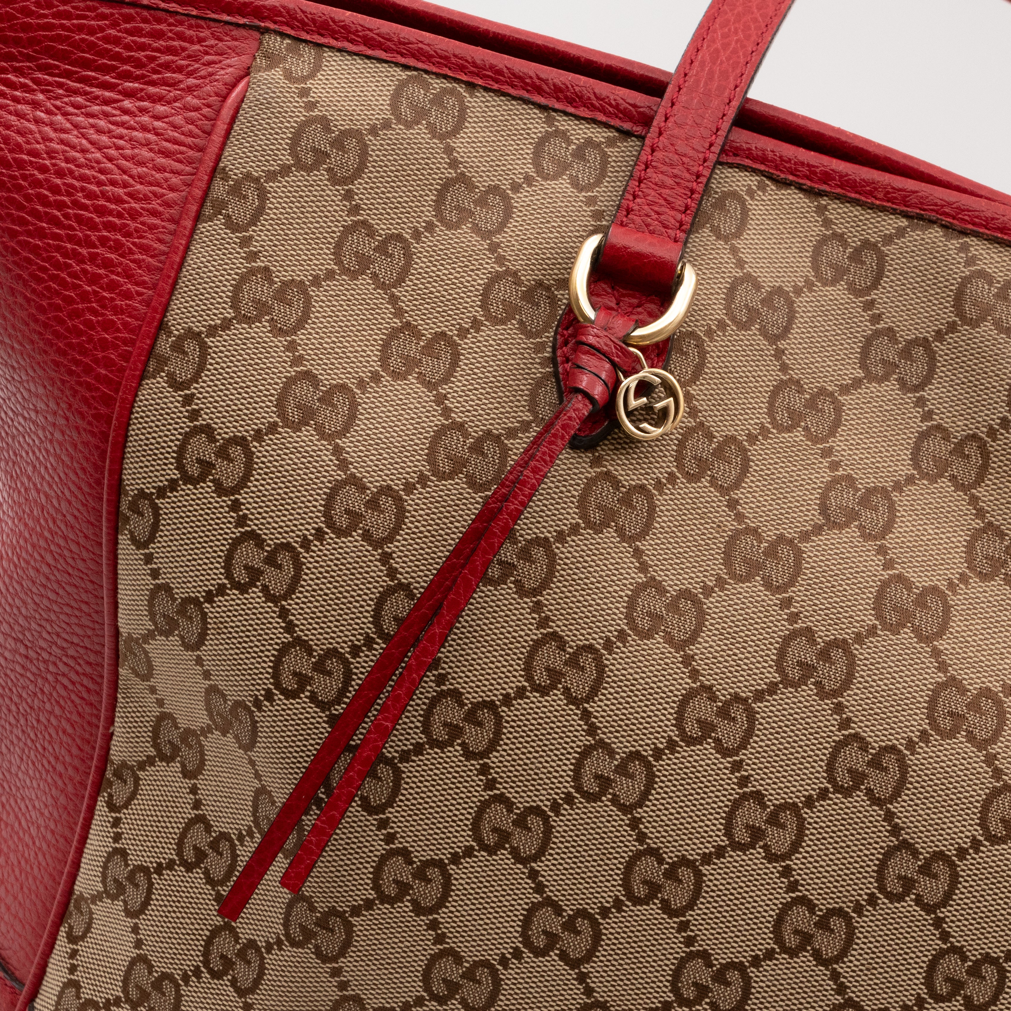 Bree Original Tote Medium GG Canvas Red Leather