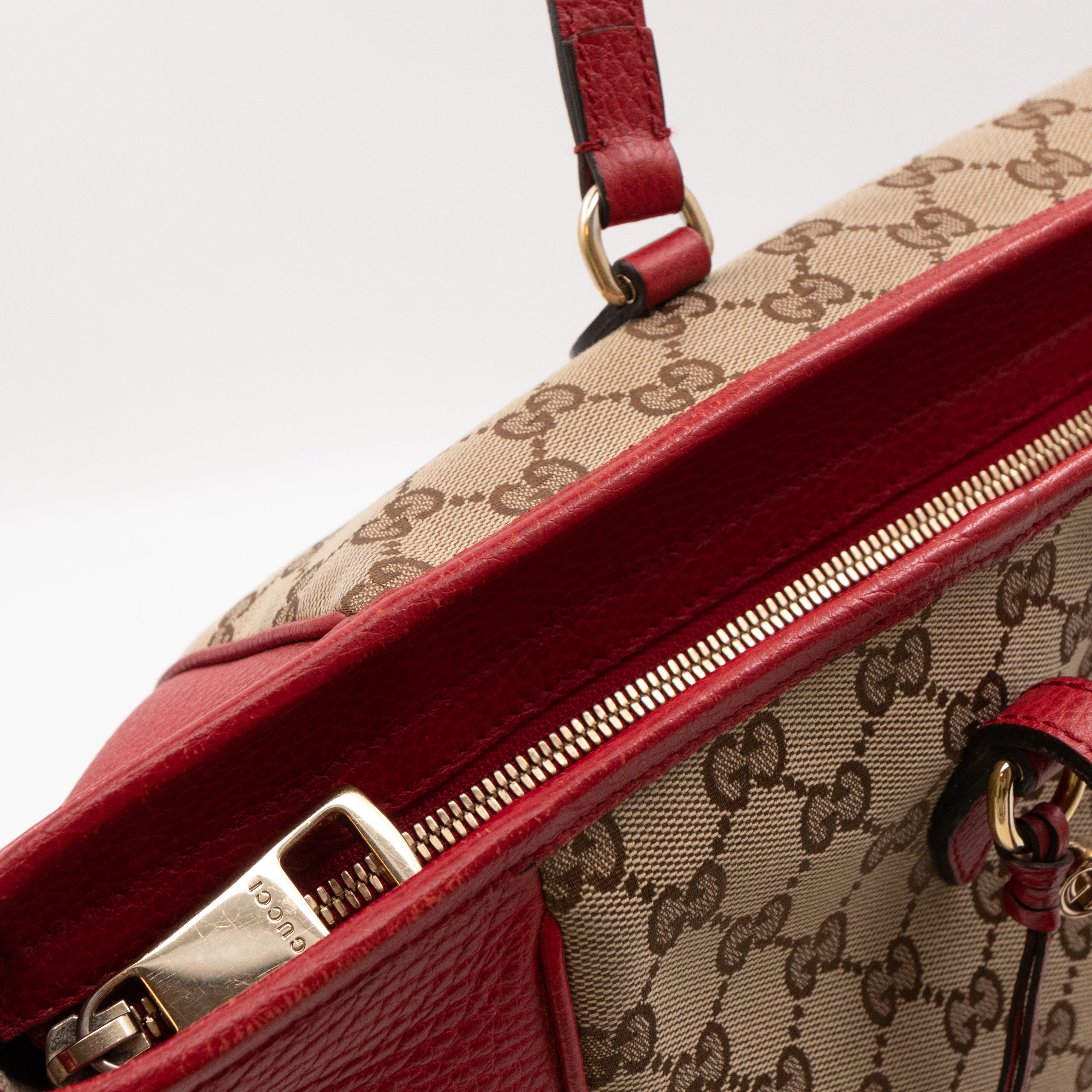 Bree Original Tote Medium GG Canvas Red Leather