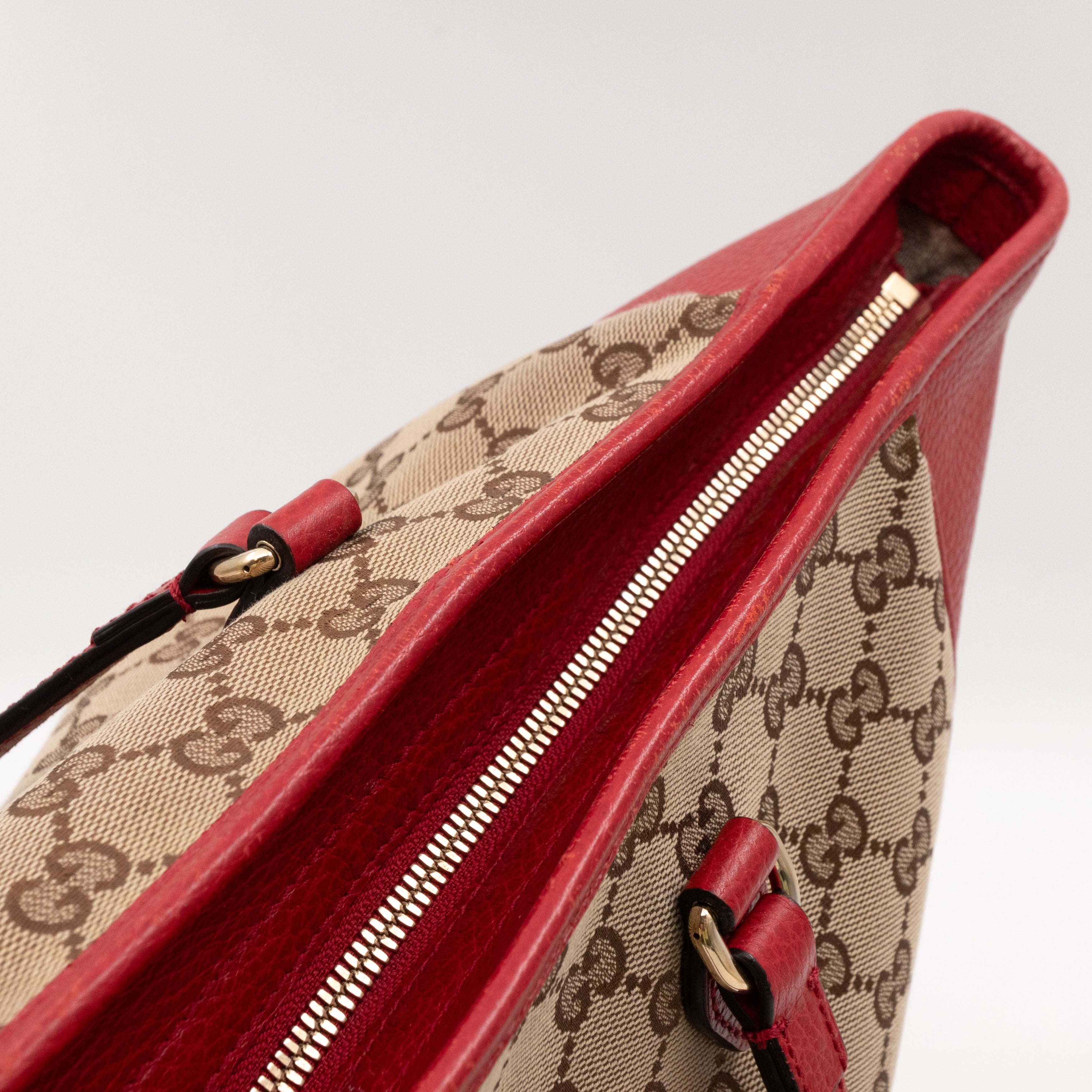 Bree Original Tote Medium GG Canvas Red Leather