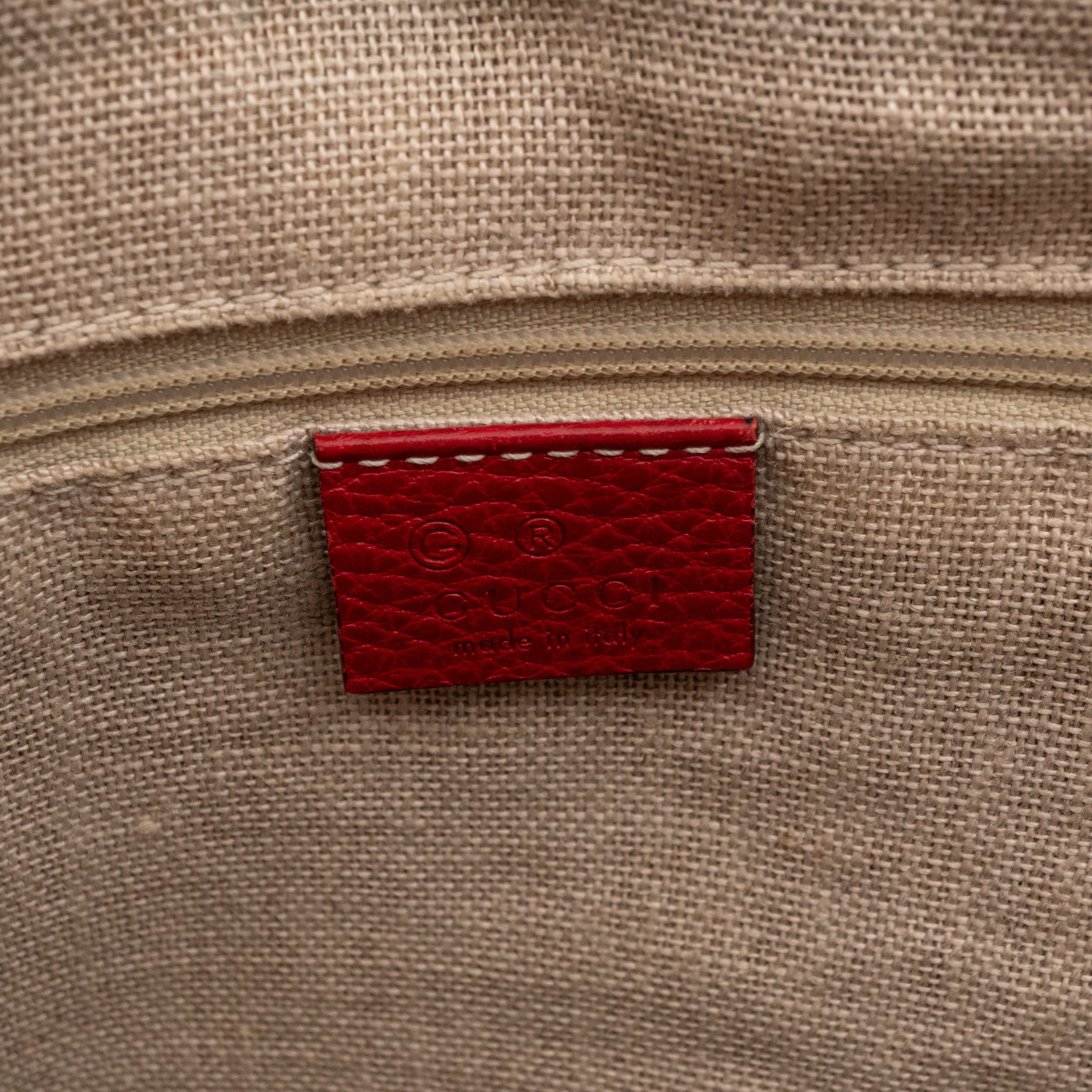 Bree Original Tote Medium GG Canvas Red Leather