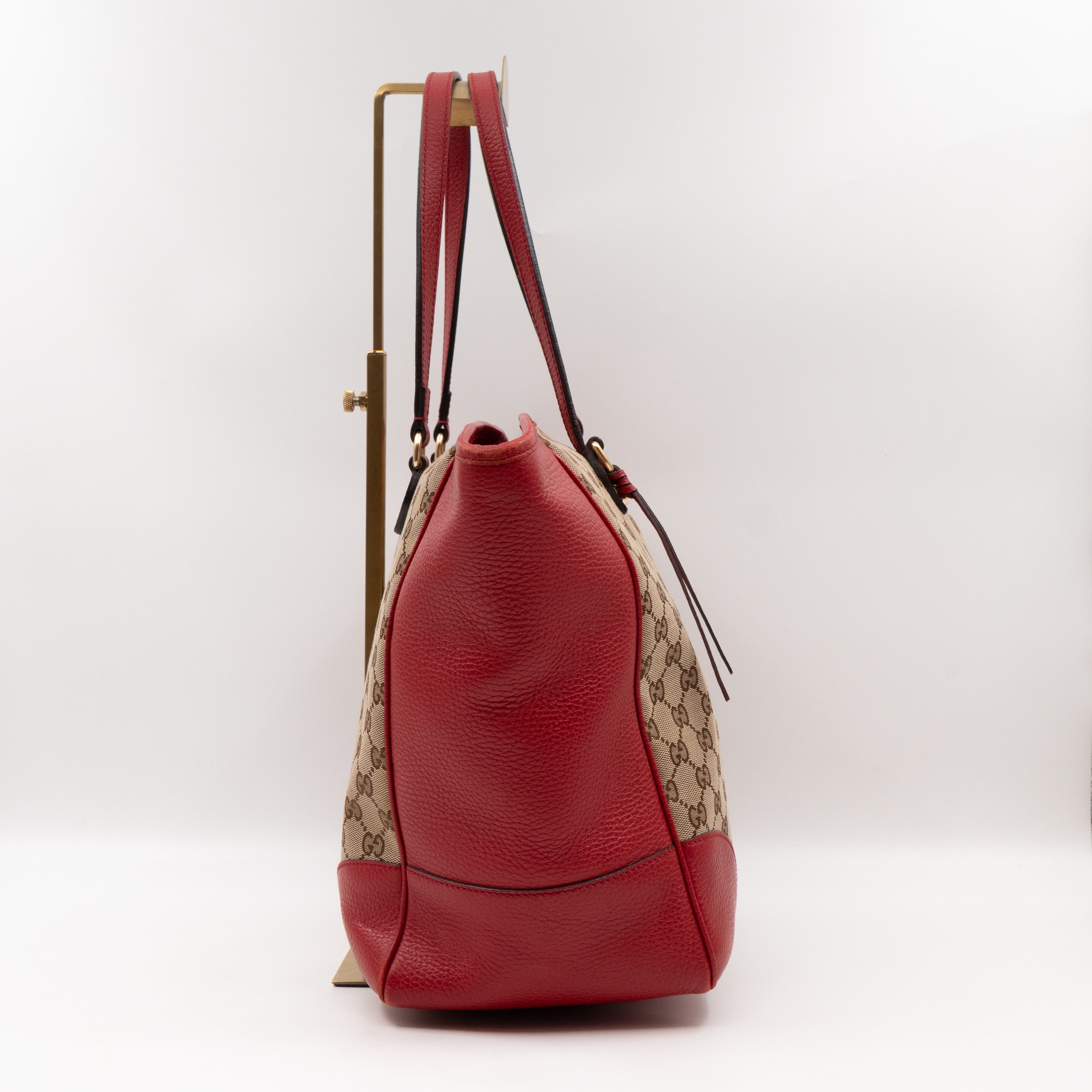 Bree Original Tote Medium GG Canvas Red Leather