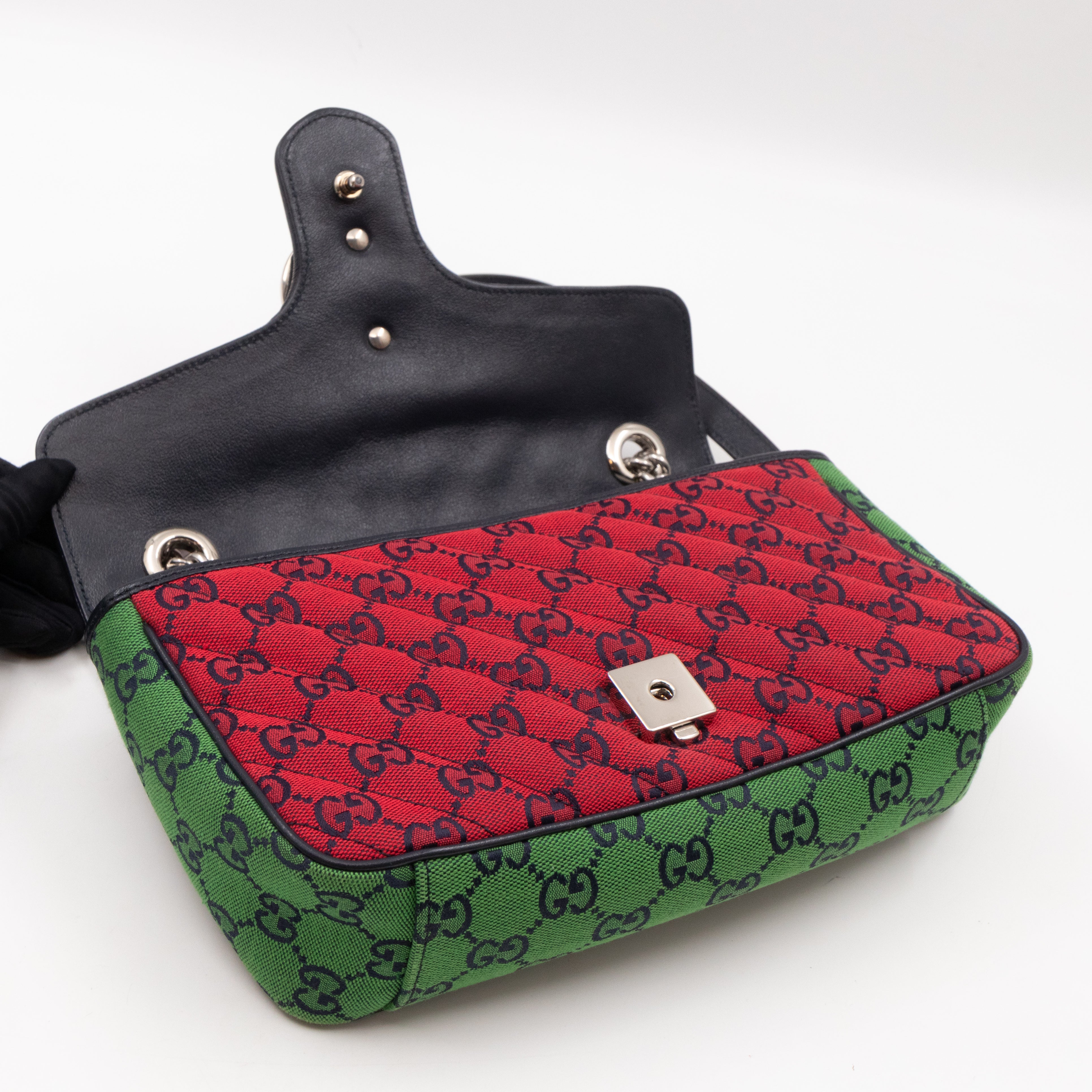 GG Marmont Small Flap Bag Multicolor Canvas