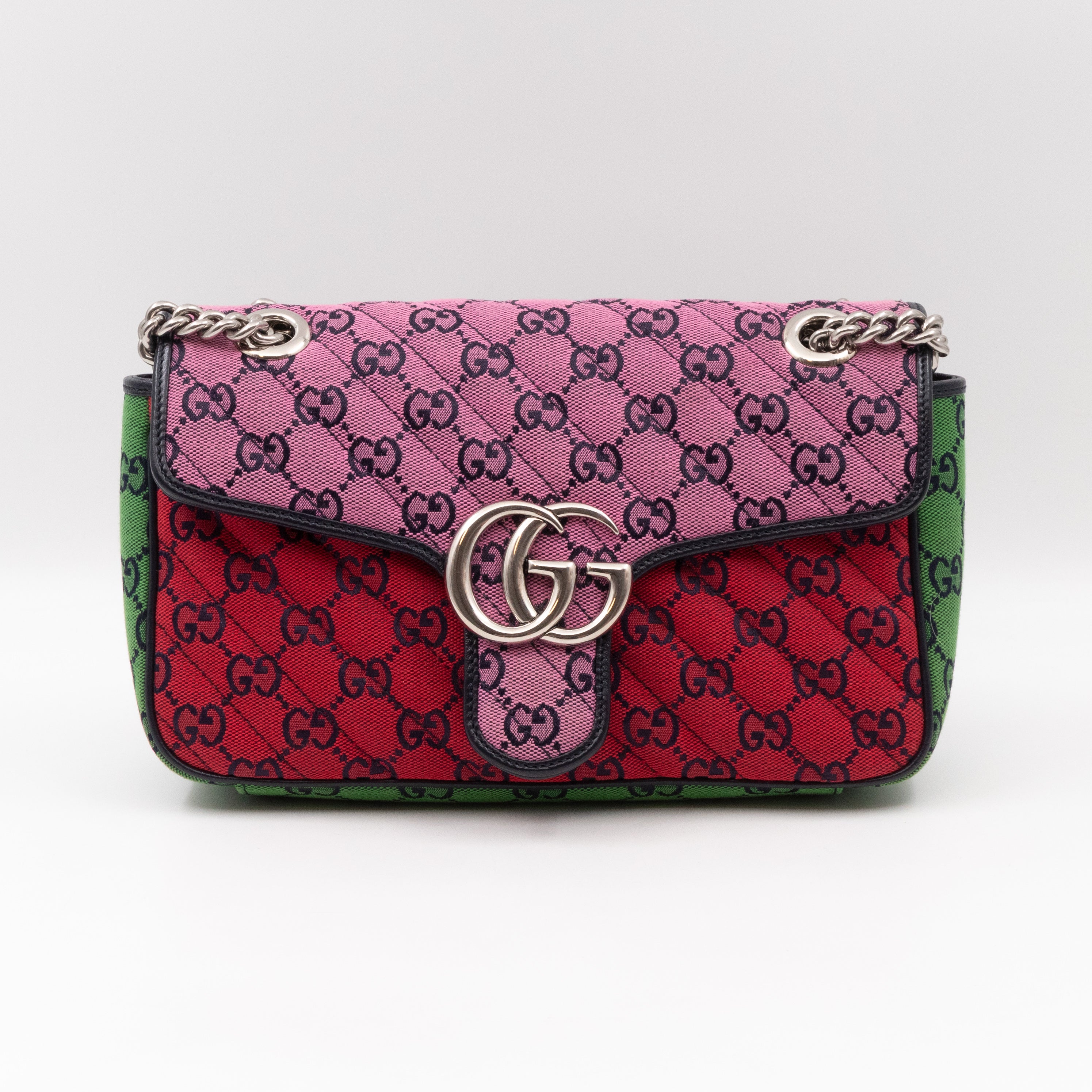 GG Marmont Small Flap Bag Multicolor Canvas