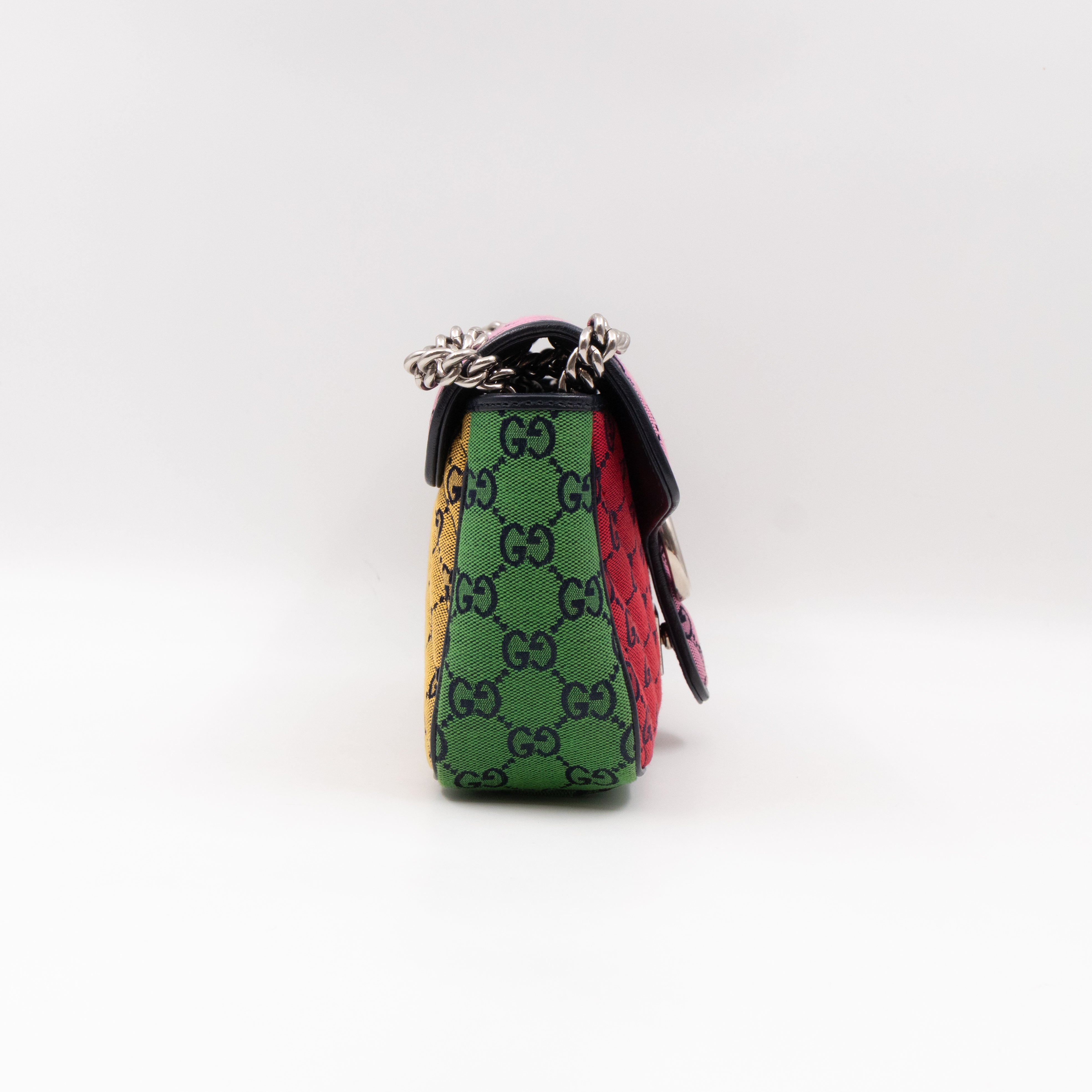 GG Marmont Small Flap Bag Multicolor Canvas