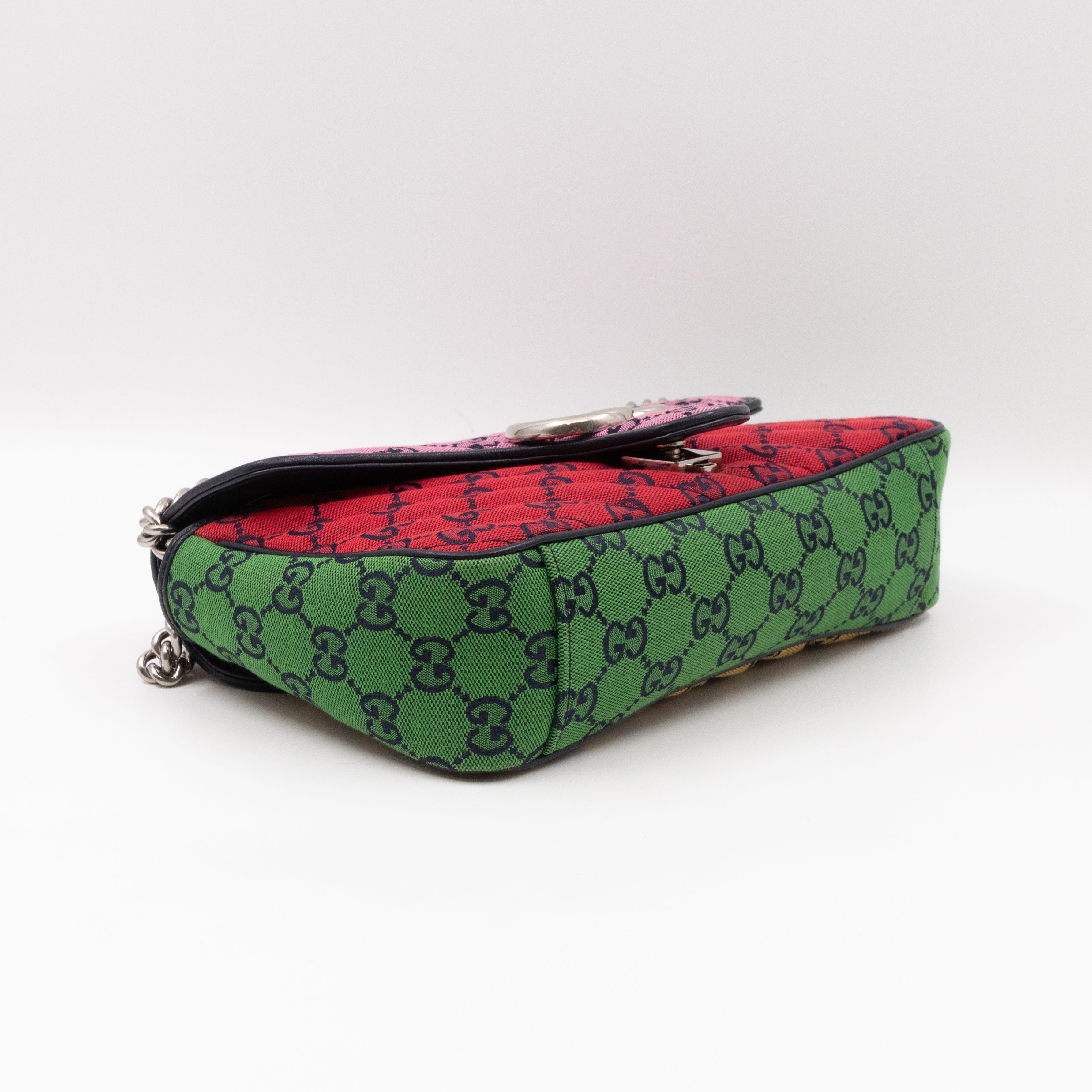 GG Marmont Small Flap Bag Multicolor Canvas