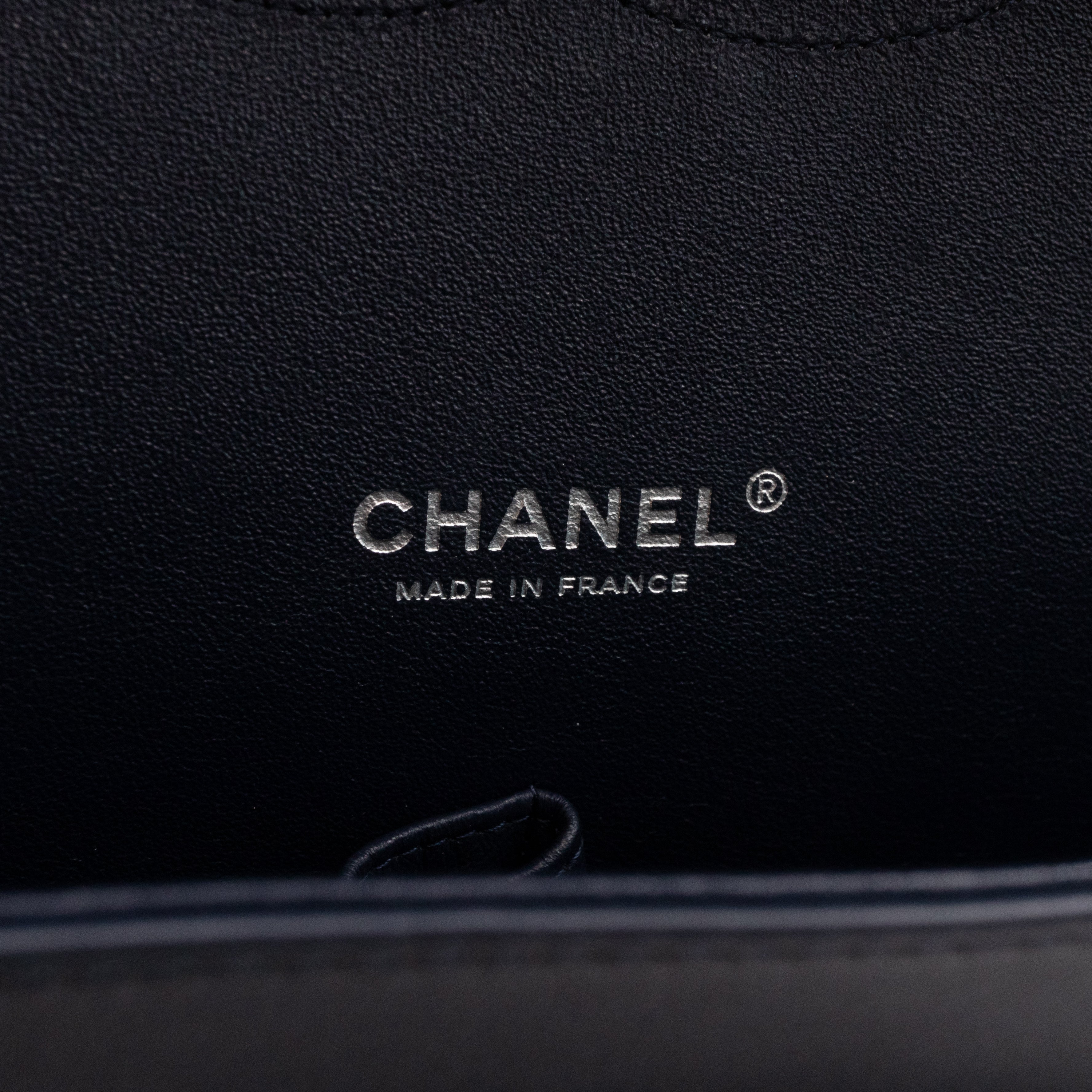 Classic Double Flap Maxi Navy Blue Patent Leather Silver