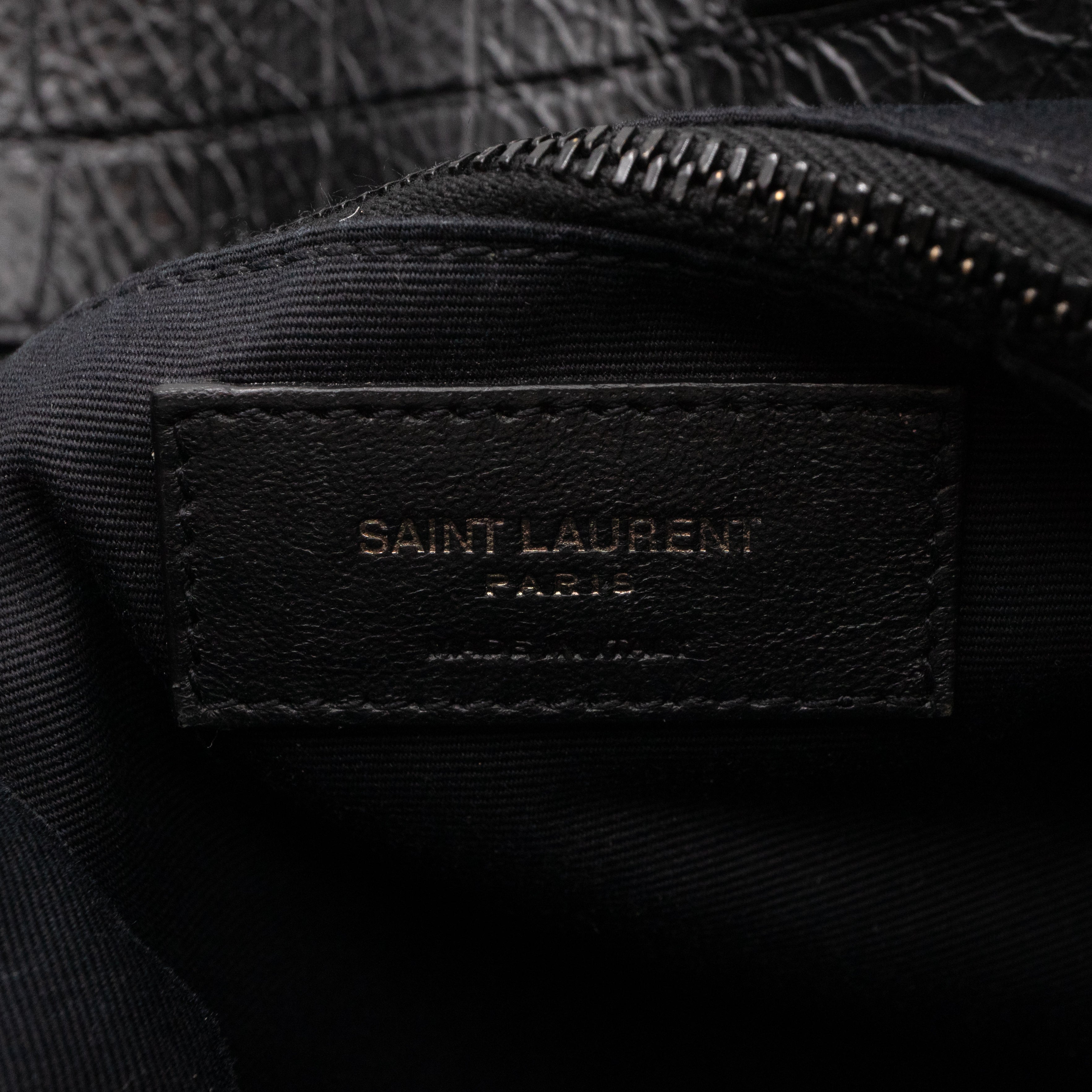 Niki Large Shopping Tote Black Croc Embossed Leather