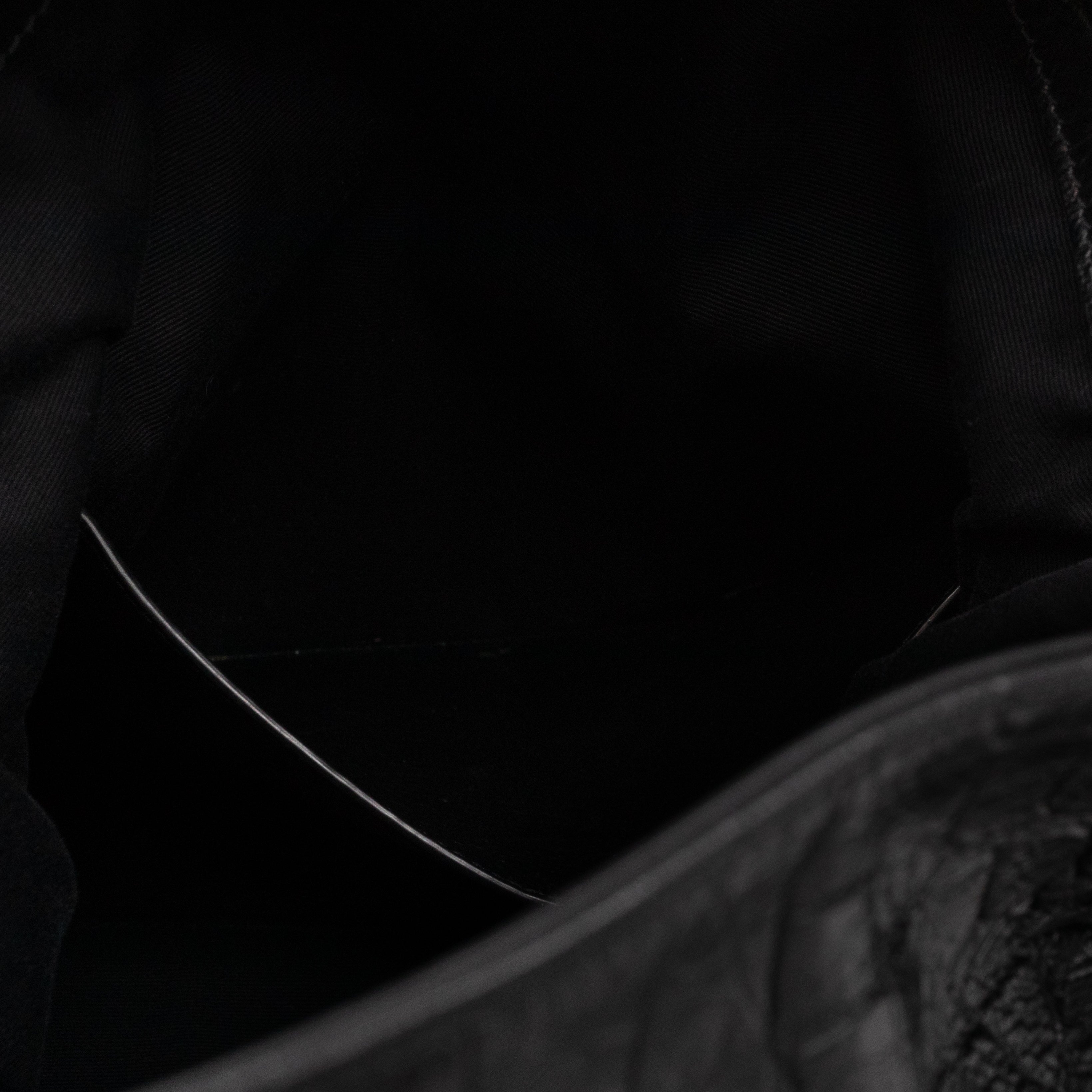 Niki Large Shopping Tote Black Croc Embossed Leather