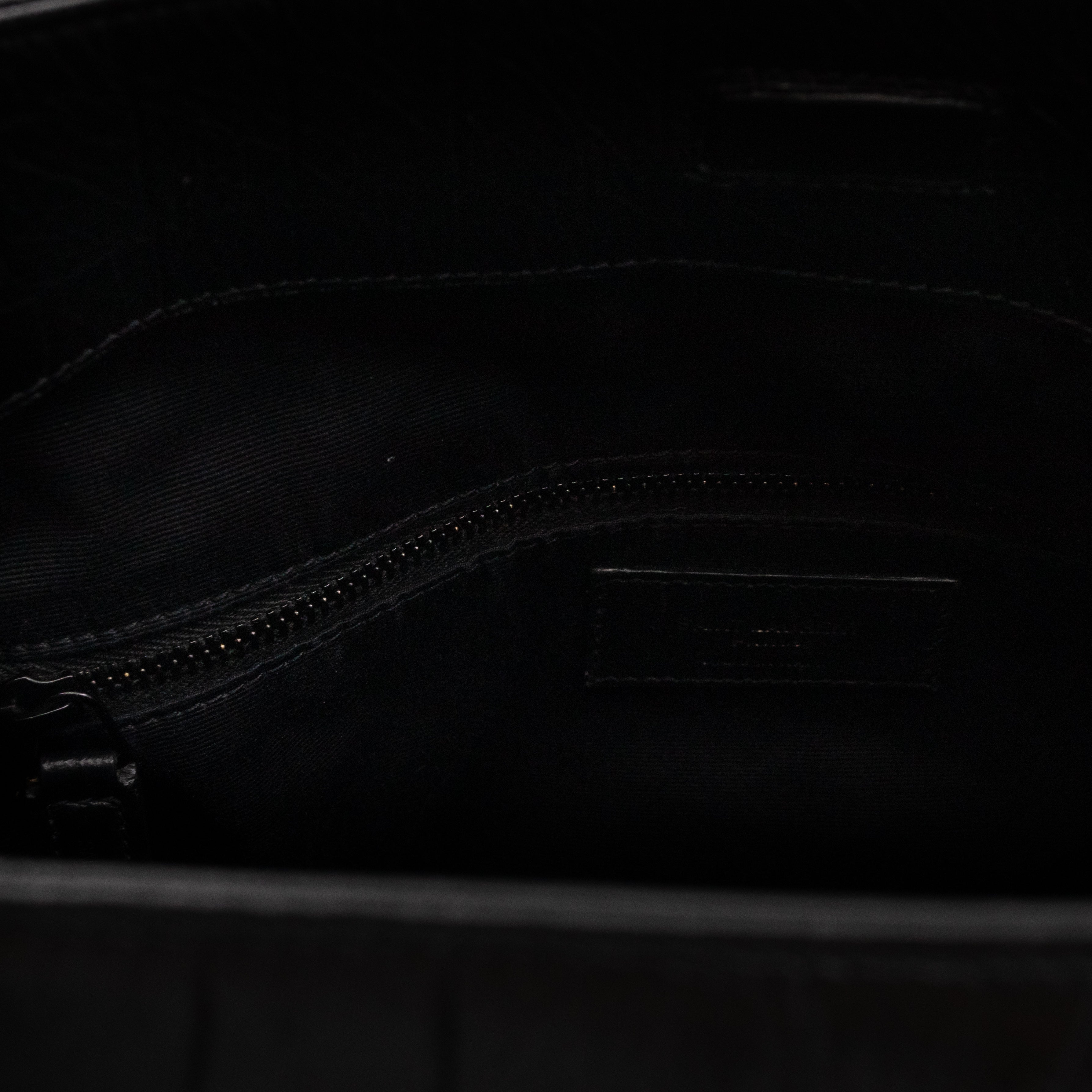 Niki Large Shopping Tote Black Croc Embossed Leather