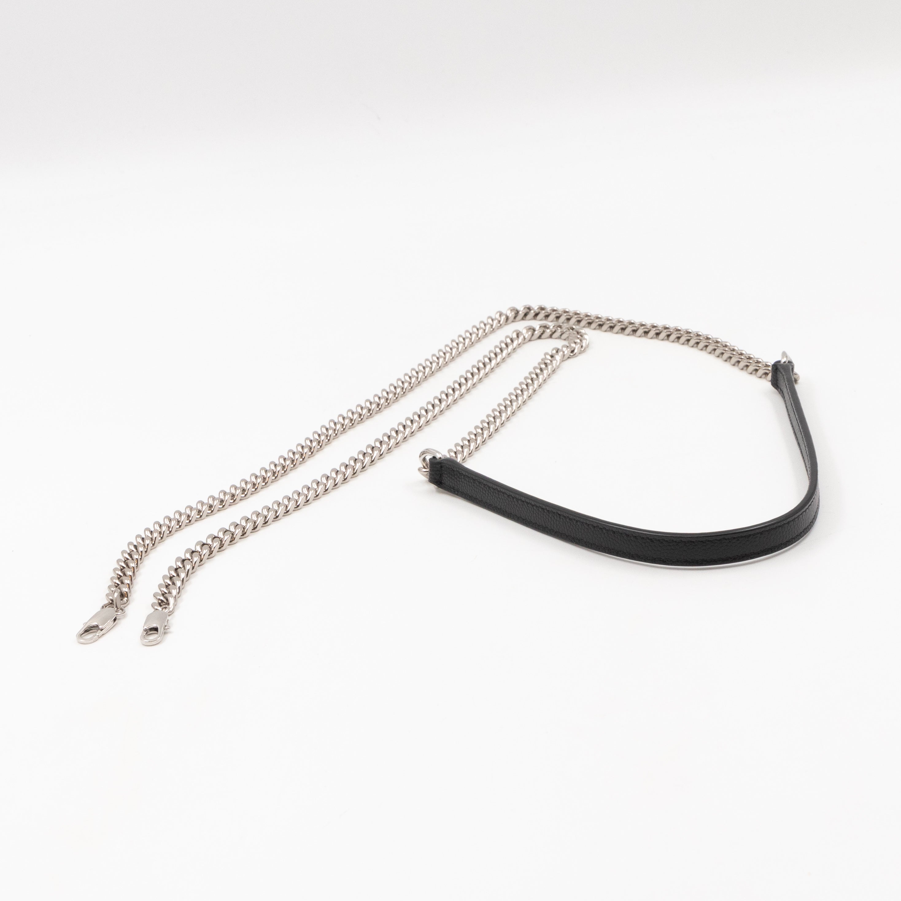 Cassandre Envelope Chain Wallet Black Grained Leather