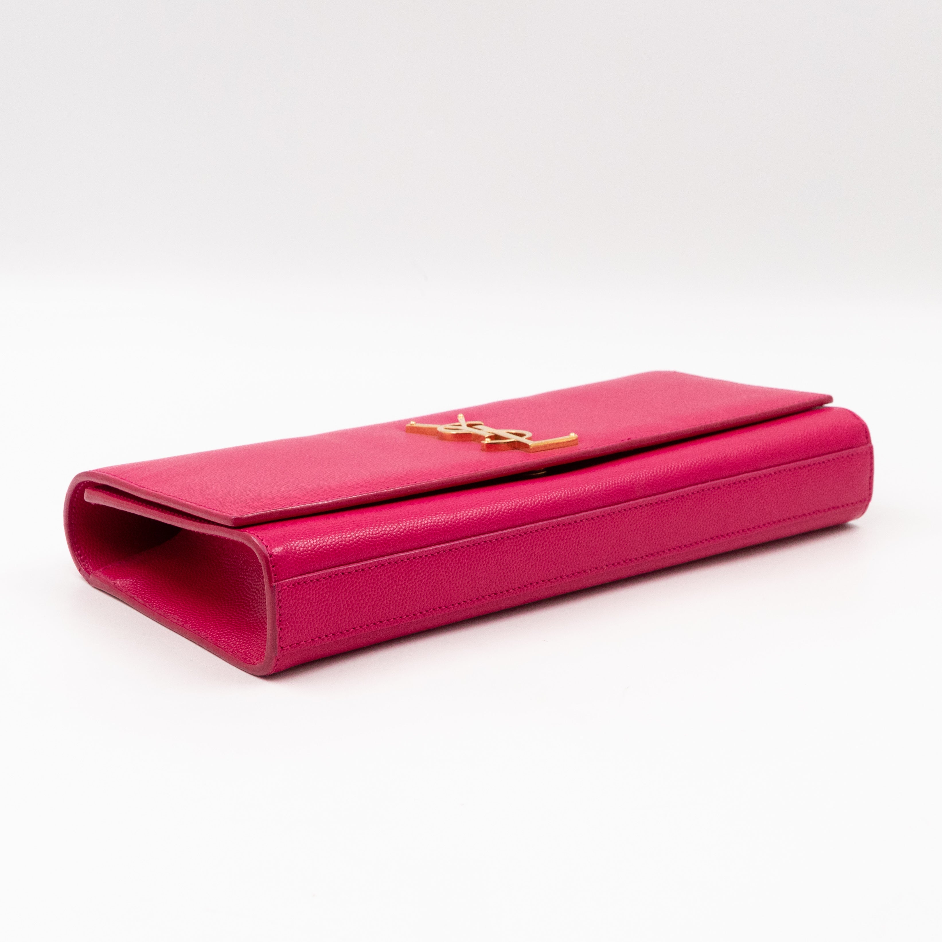 Classic Kate Clutch Pink Grained Leather
