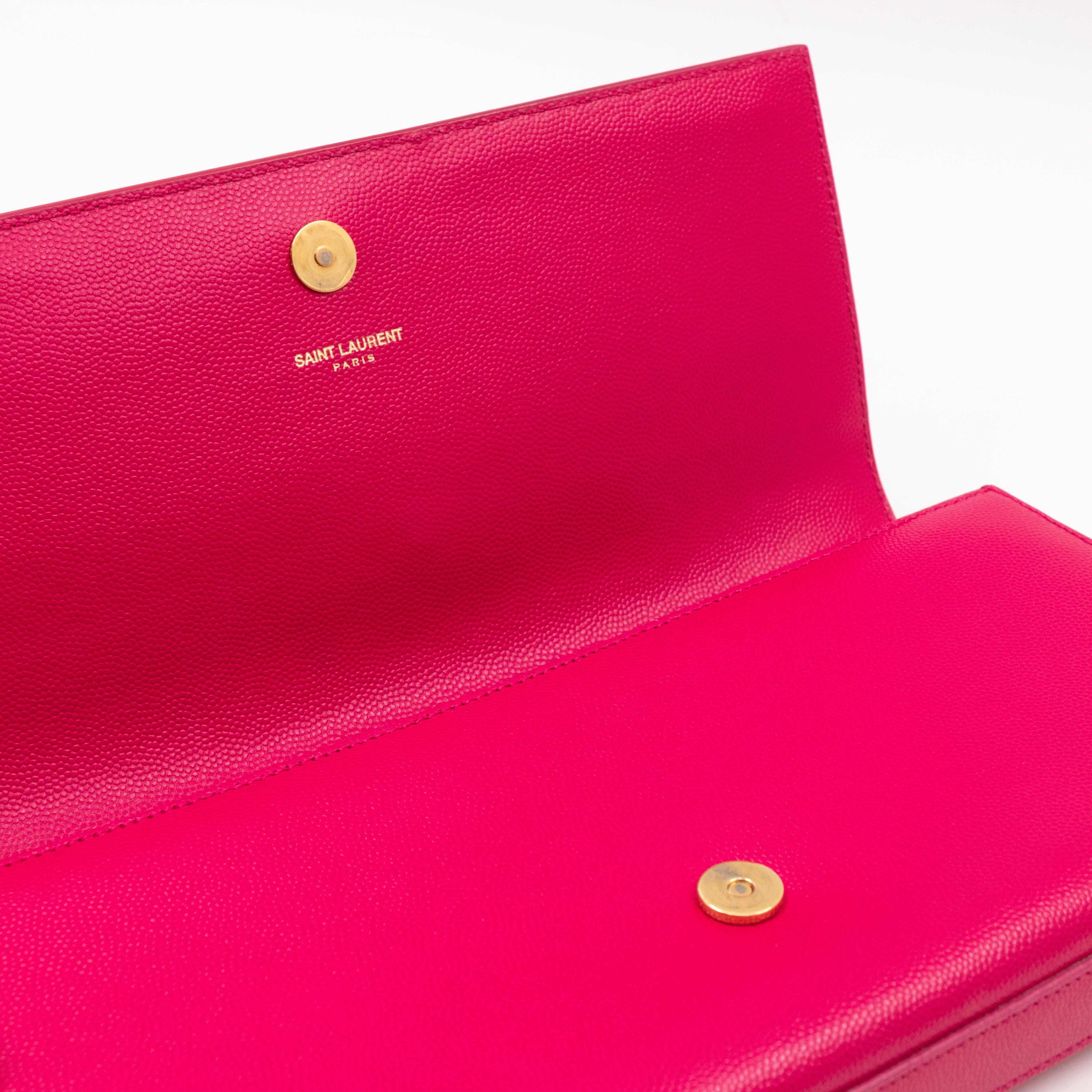 Classic Kate Clutch Pink Grained Leather