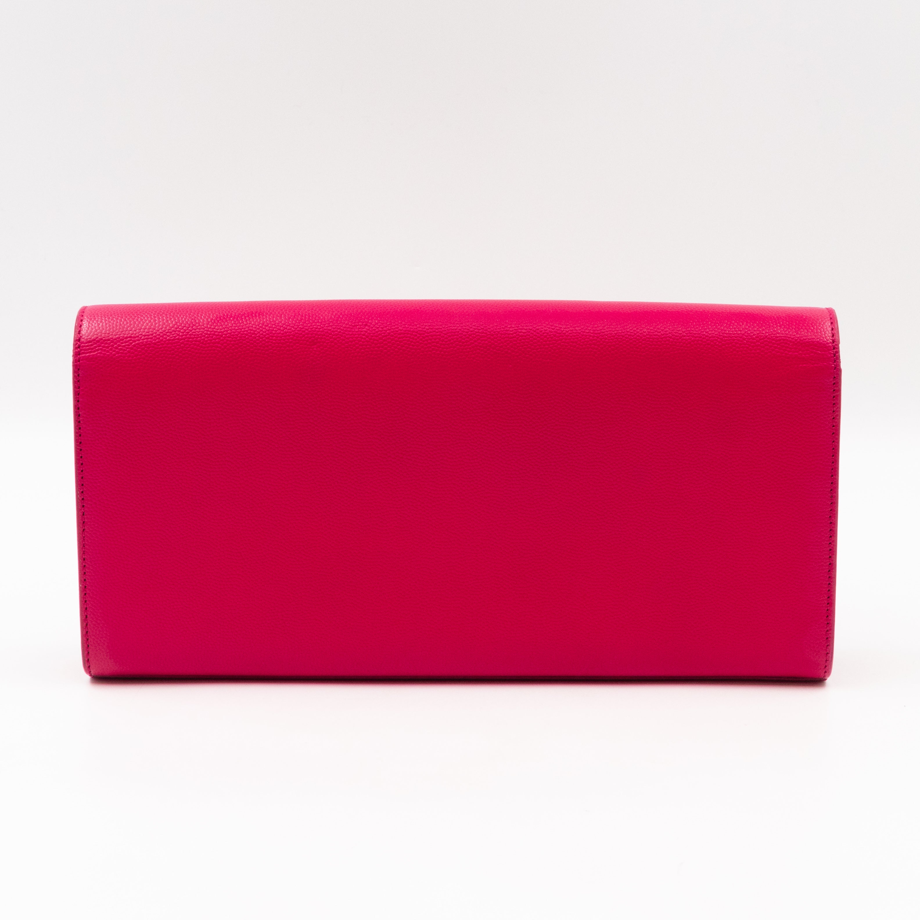 Classic Kate Clutch Pink Grained Leather