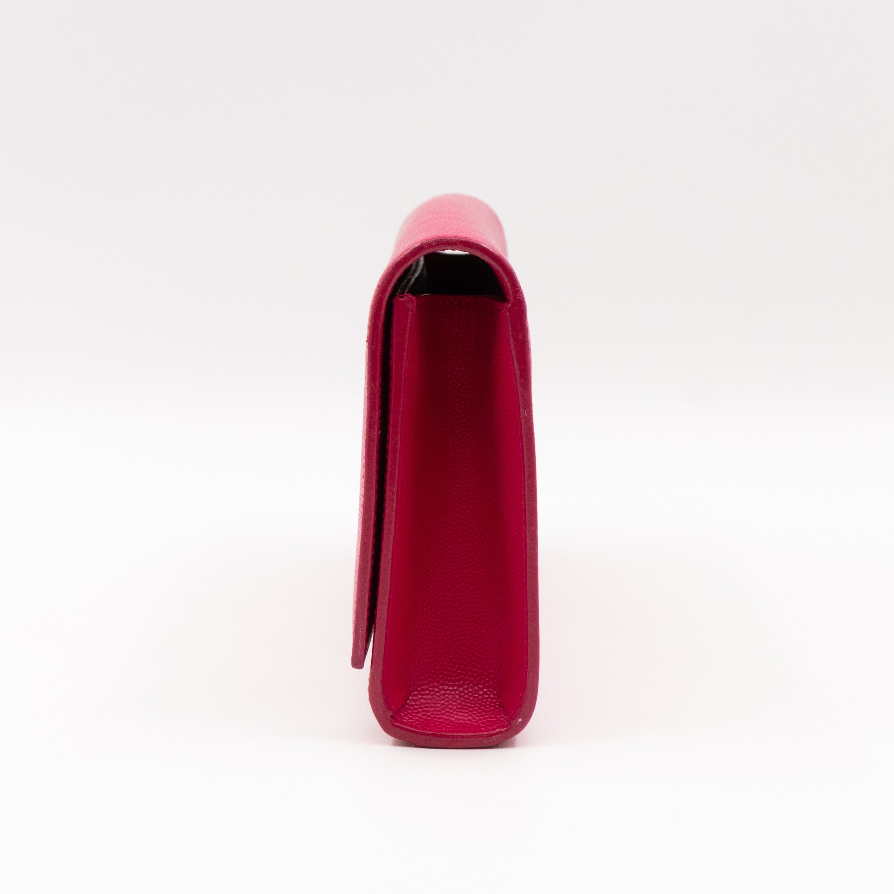 Classic Kate Clutch Pink Grained Leather