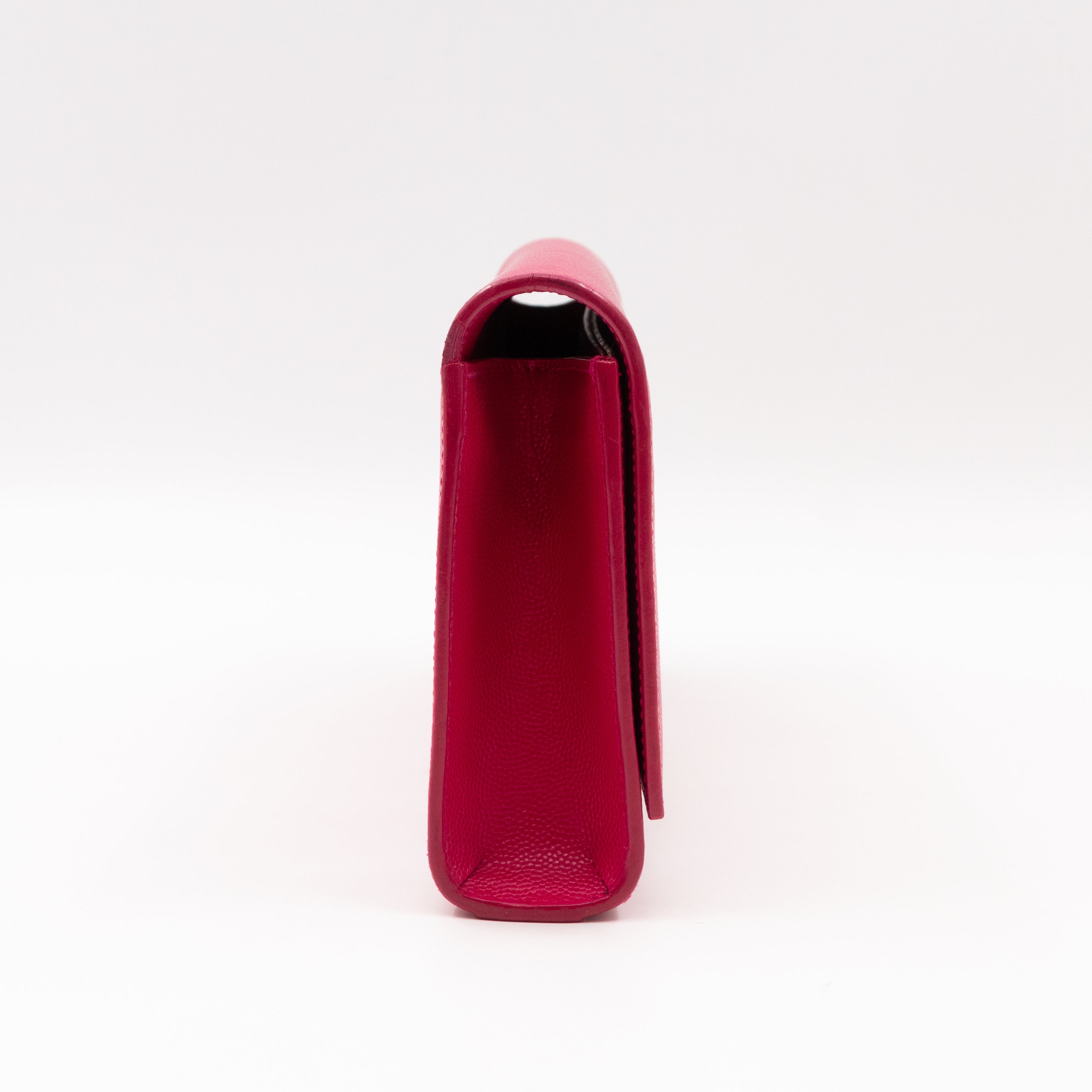 Classic Kate Clutch Pink Grained Leather