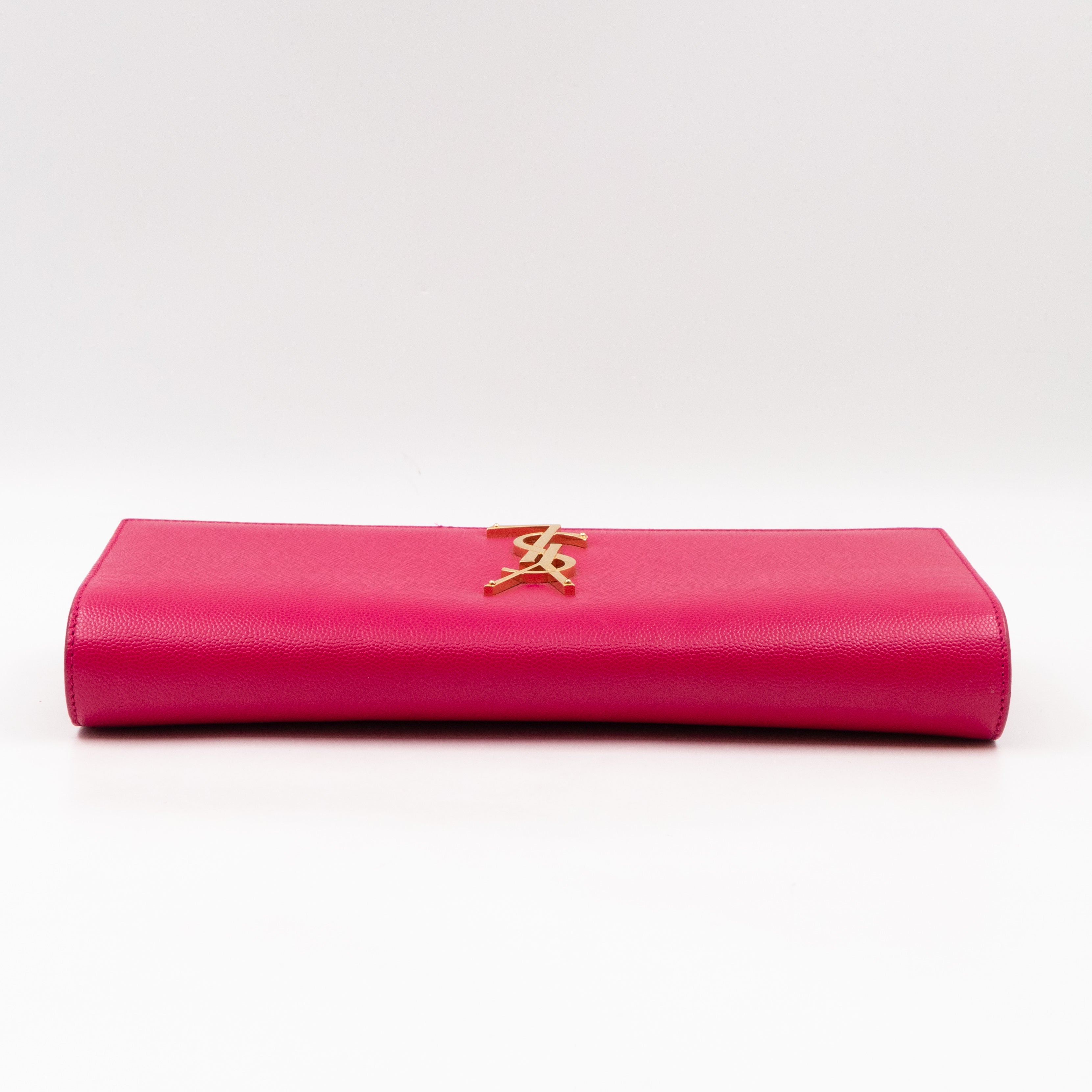 Classic Kate Clutch Pink Grained Leather