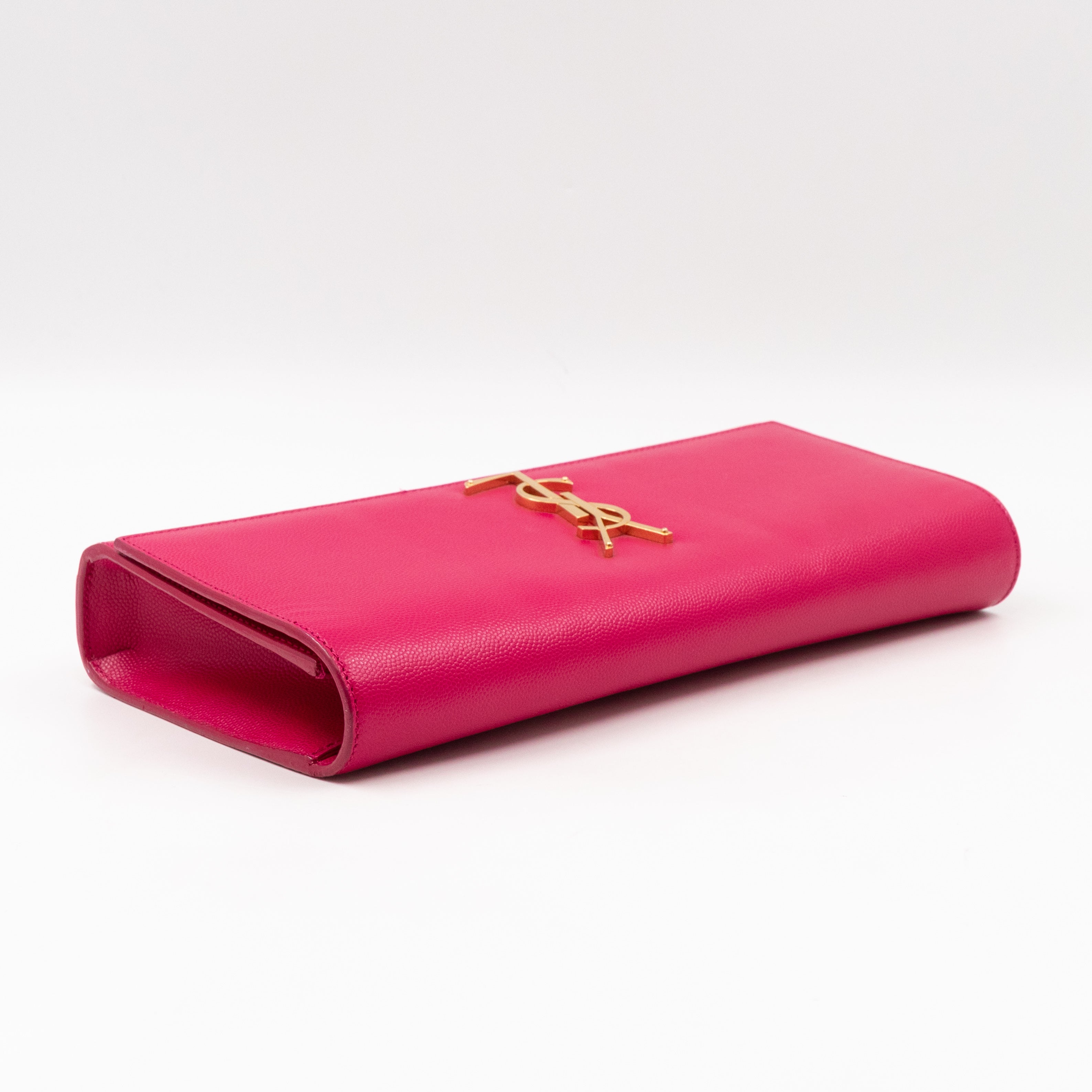 Classic Kate Clutch Pink Grained Leather