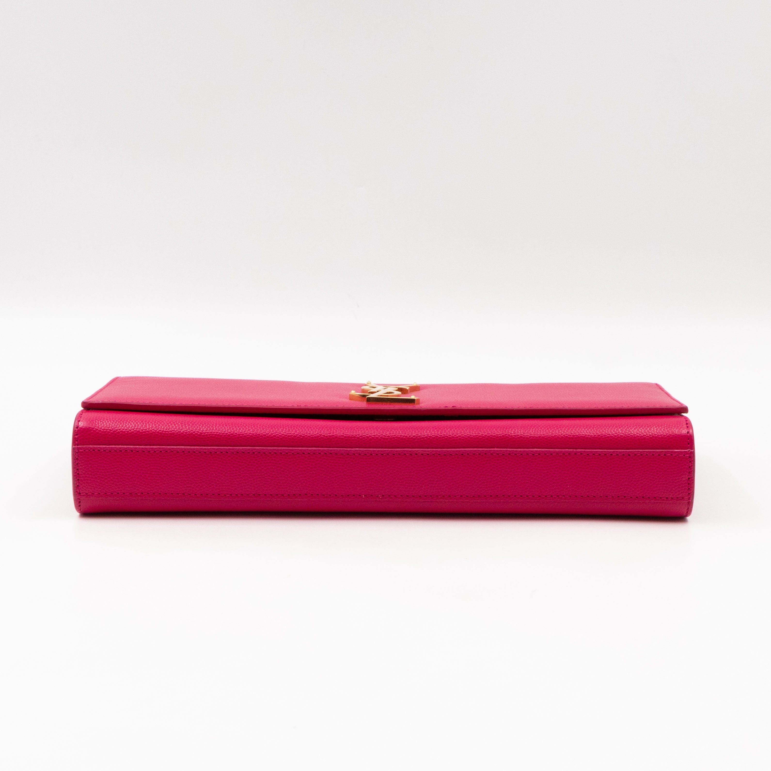 Classic Kate Clutch Pink Grained Leather