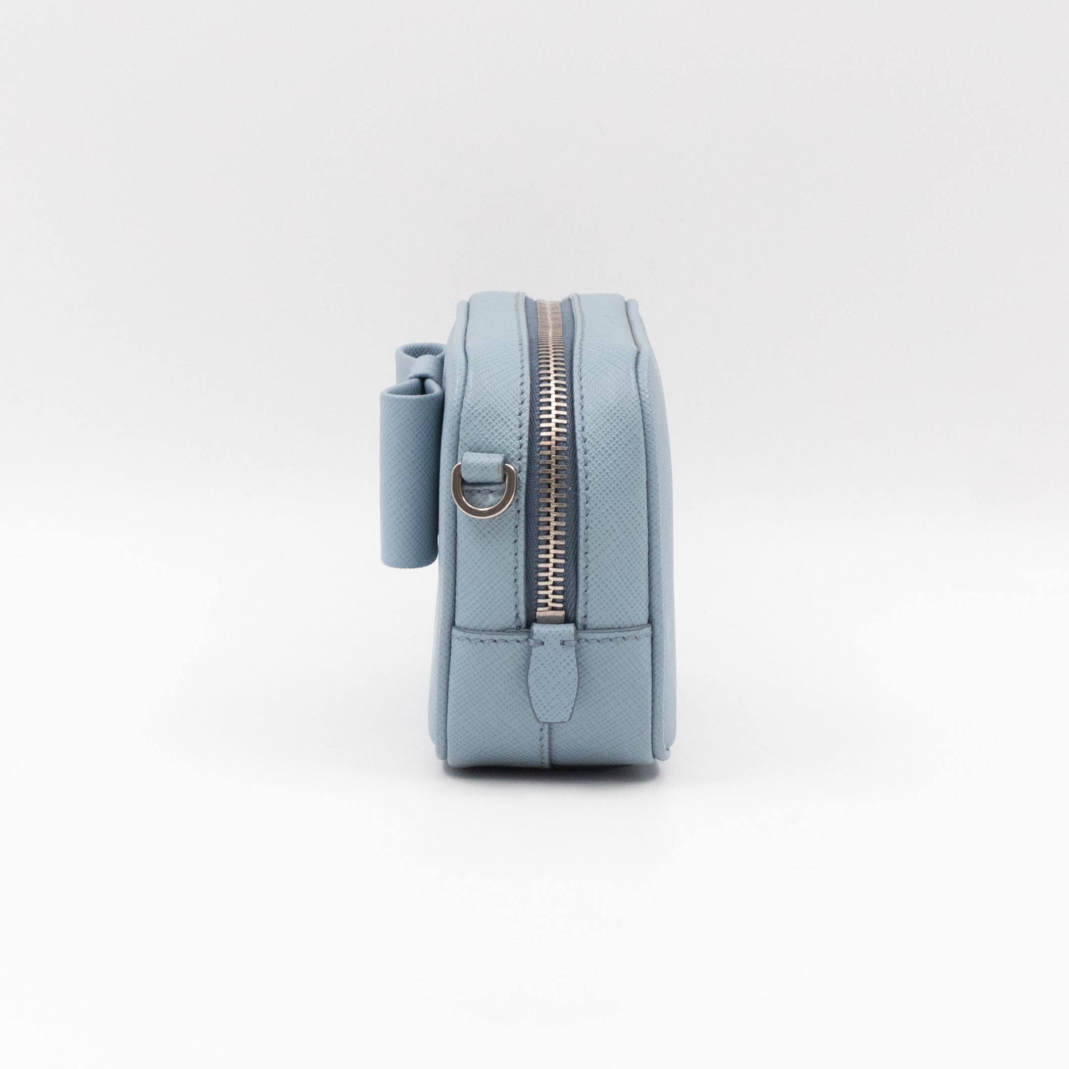 Bow Camera Bag Light Blue Leather