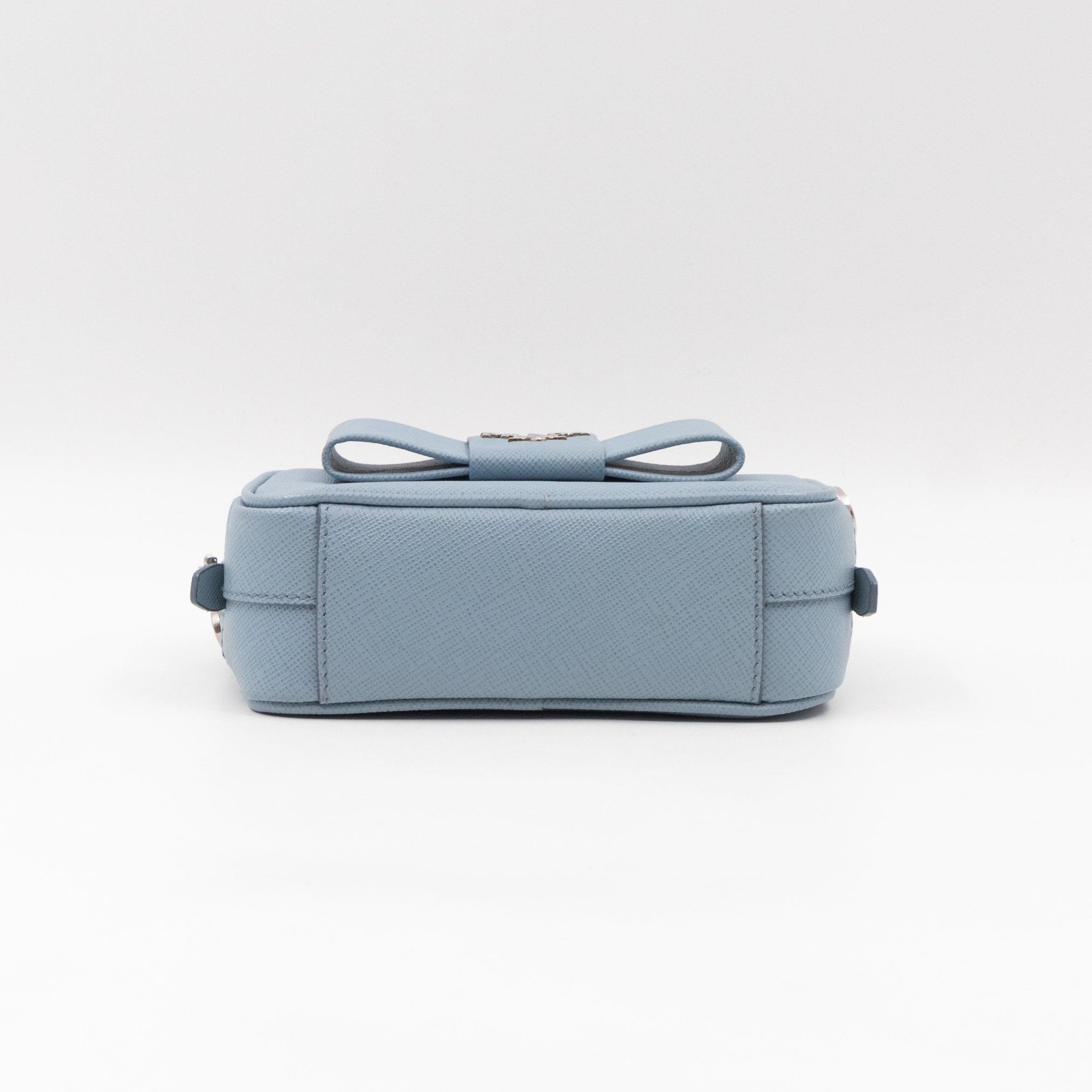 Bow Camera Bag Light Blue Leather
