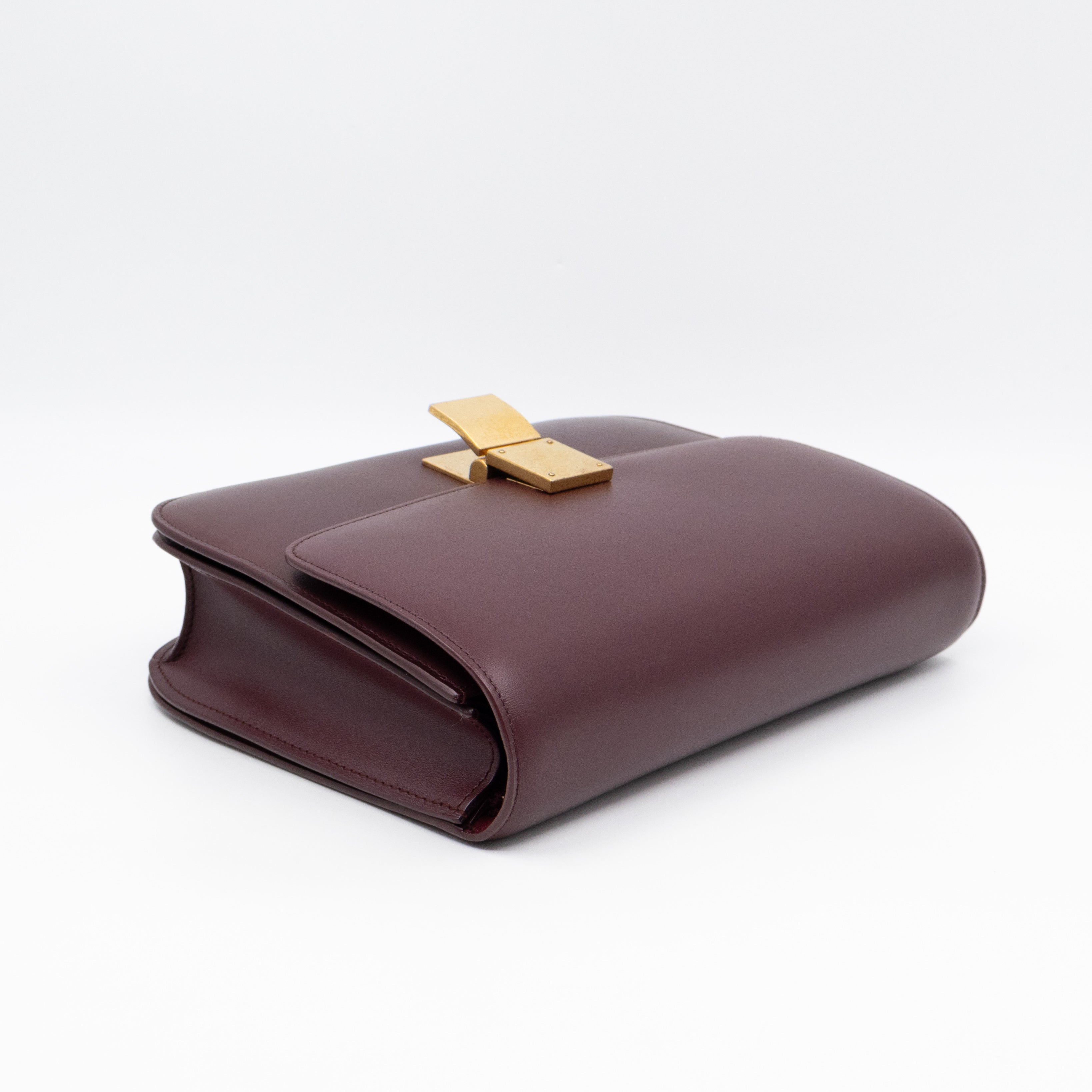Classic Box Medium Burgundy Leather